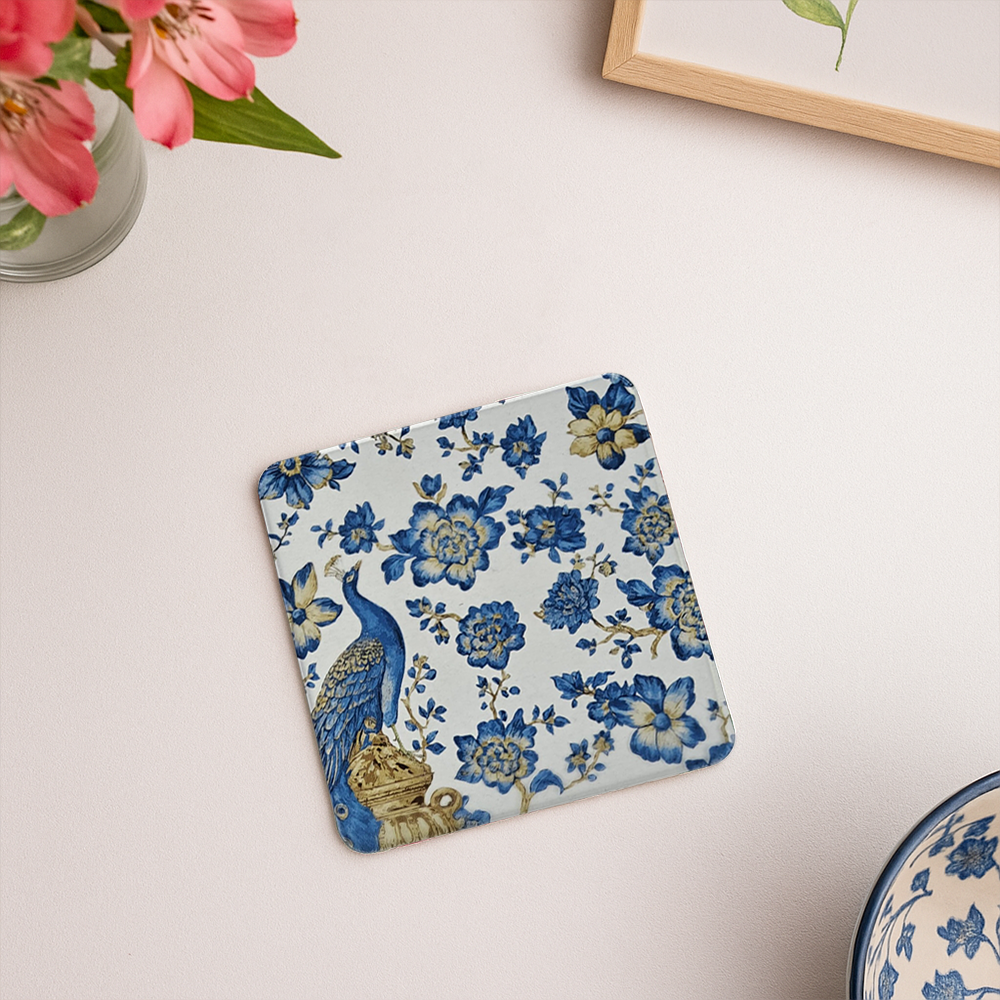 Acrylic transparent Coasters (Set of 2) - Royal Plumage Paradise