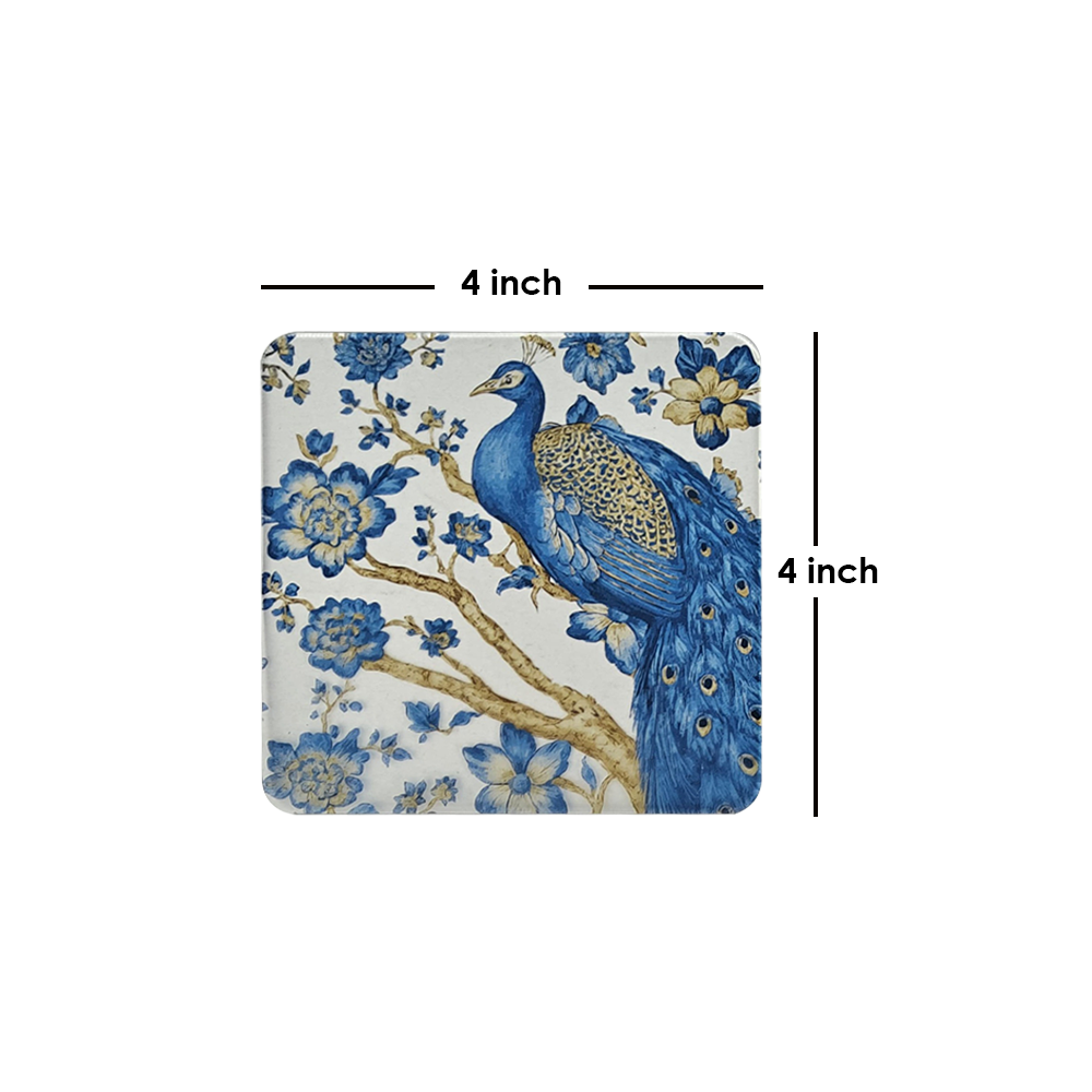 Acrylic transparent Coasters (Set of 2) - Royal Plumage Paradise