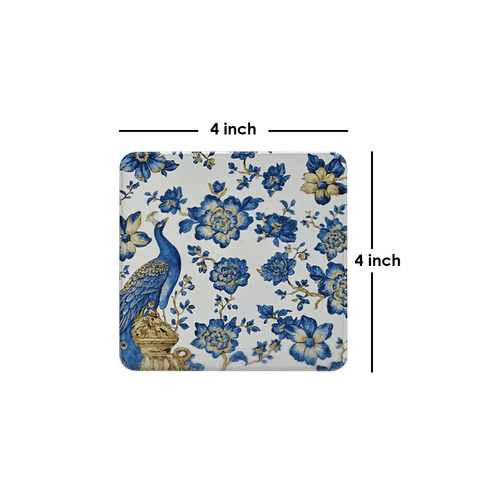 Acrylic transparent Coasters (Set of 2) - Royal Plumage Paradise