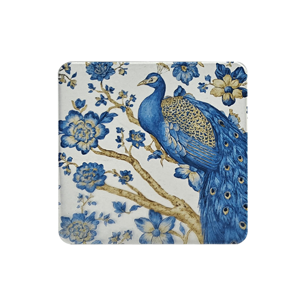 Acrylic transparent Coasters (Set of 2) - Royal Plumage Paradise