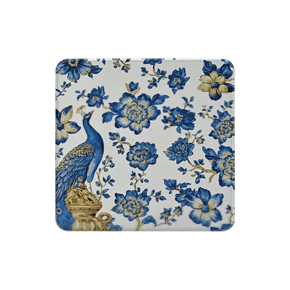 Acrylic transparent Coasters (Set of 2) - Royal Plumage Paradise