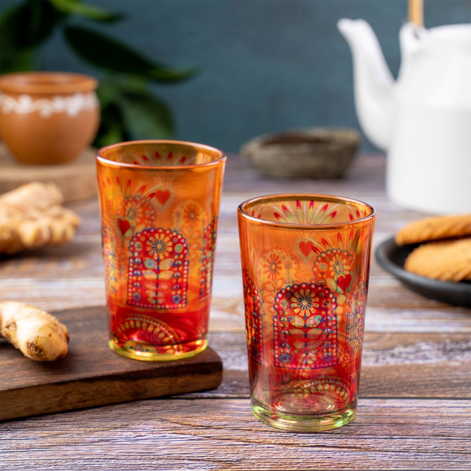 Chai Glasses - Truck Art