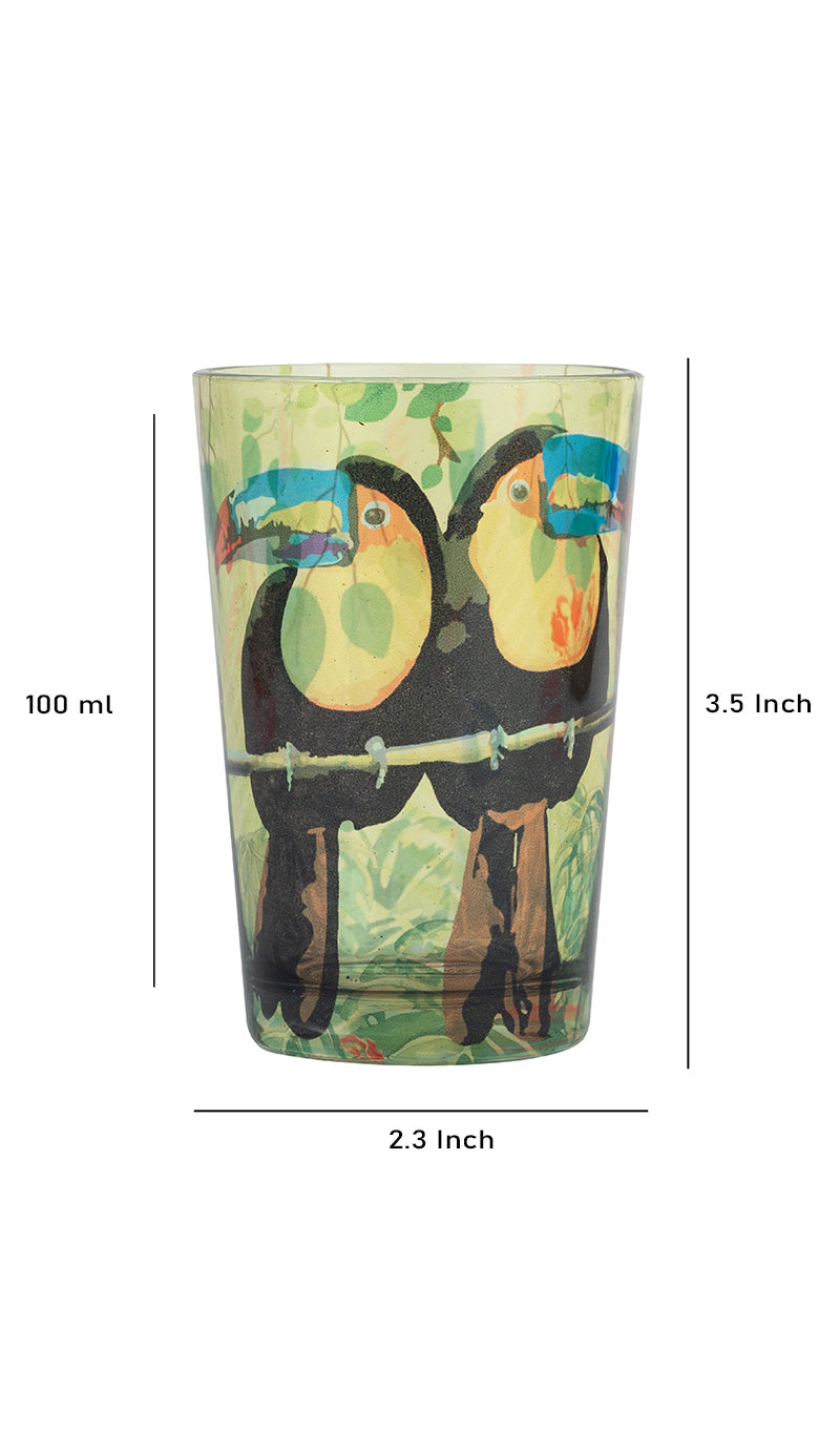 Chai Glasses -Tropical Rain Forest World Toucan