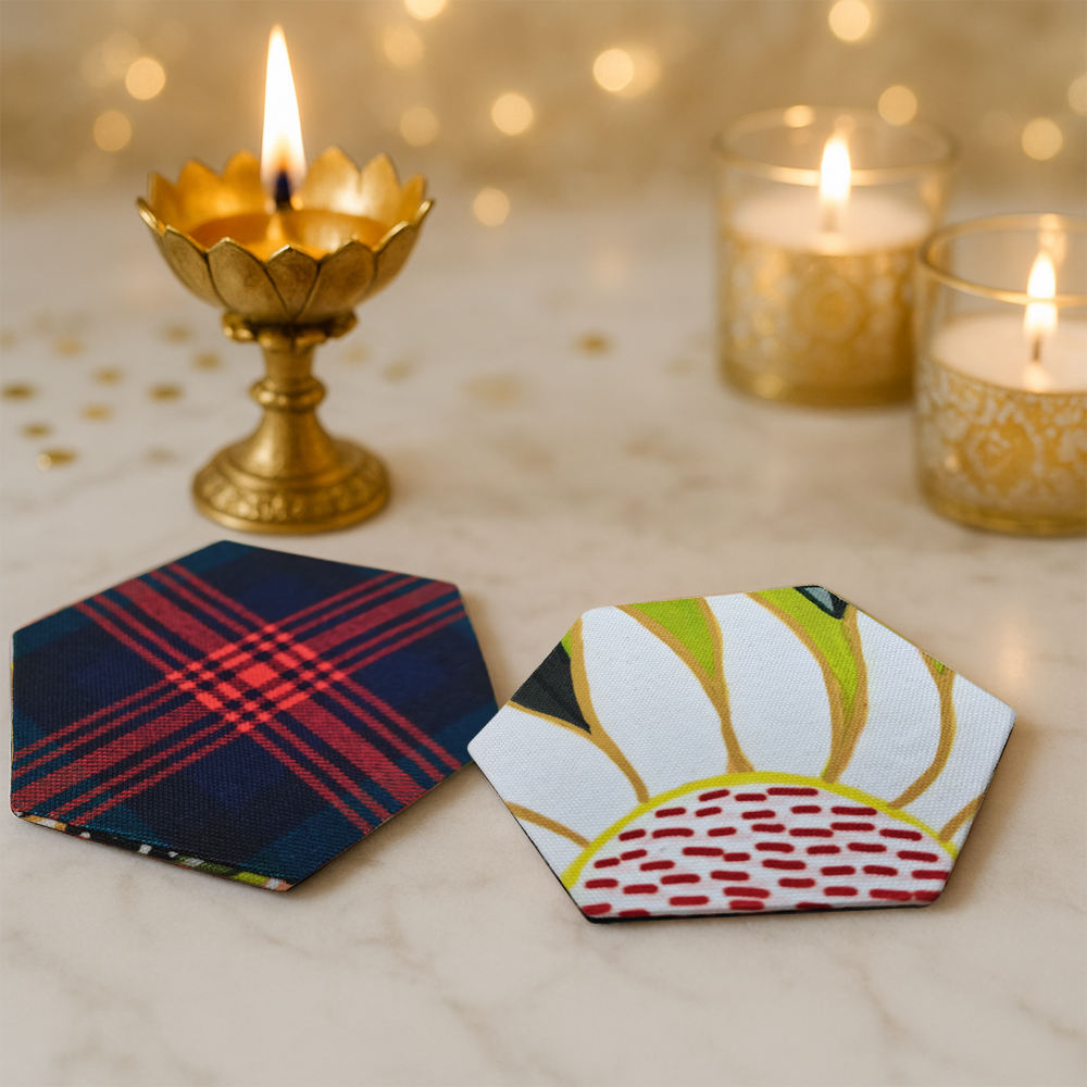 Reversible Mat X Fabric Coasters X Wooden Tea Chest X Infusion Bottle
