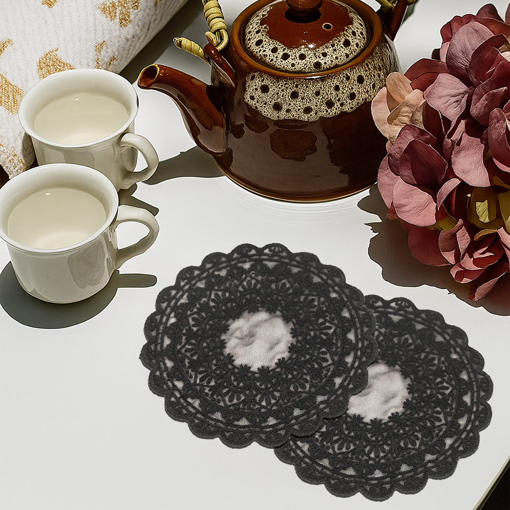 Embroidered Coaster - Black