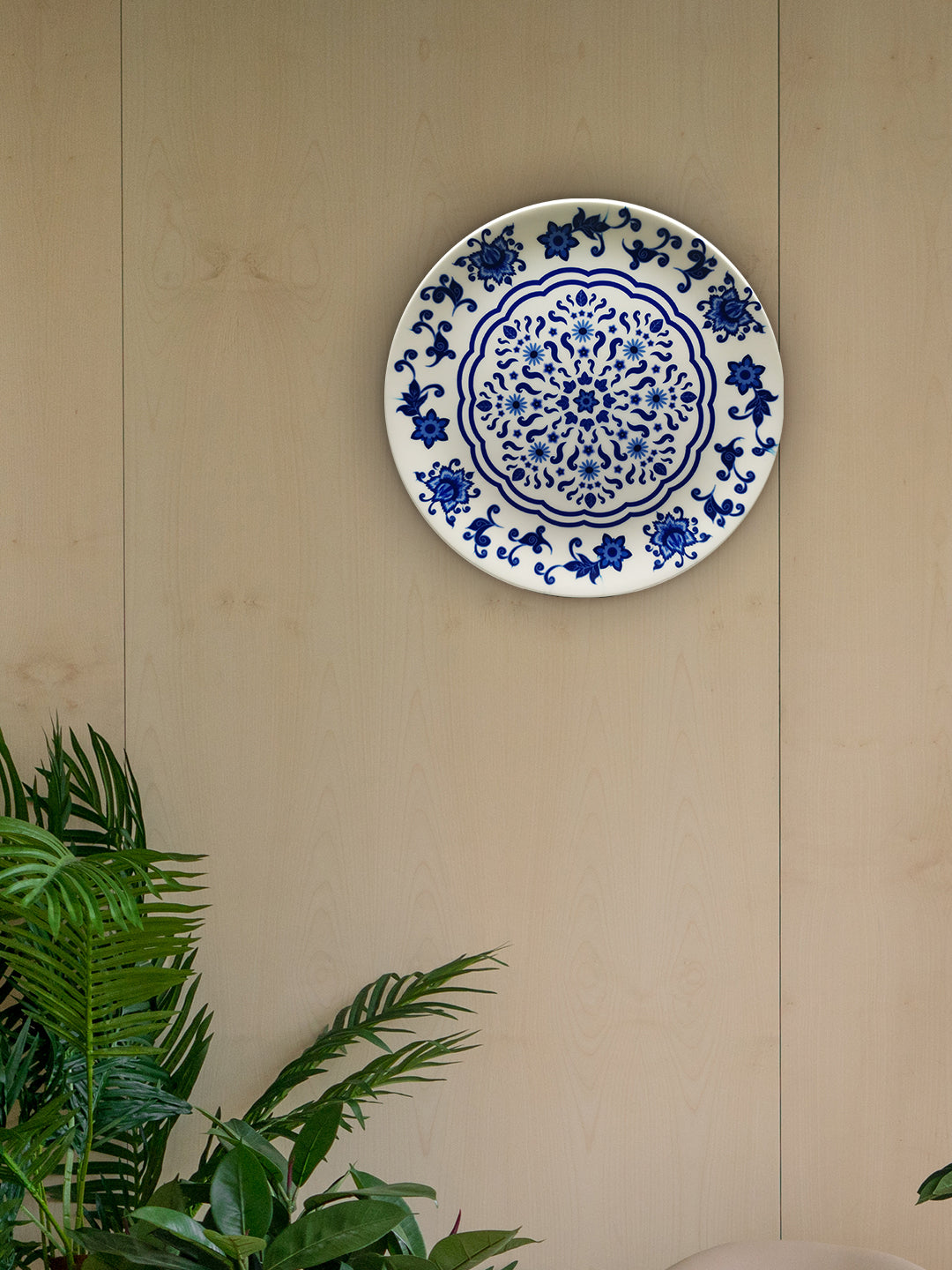 Decorative Wall Plates - Floral Blue pottery