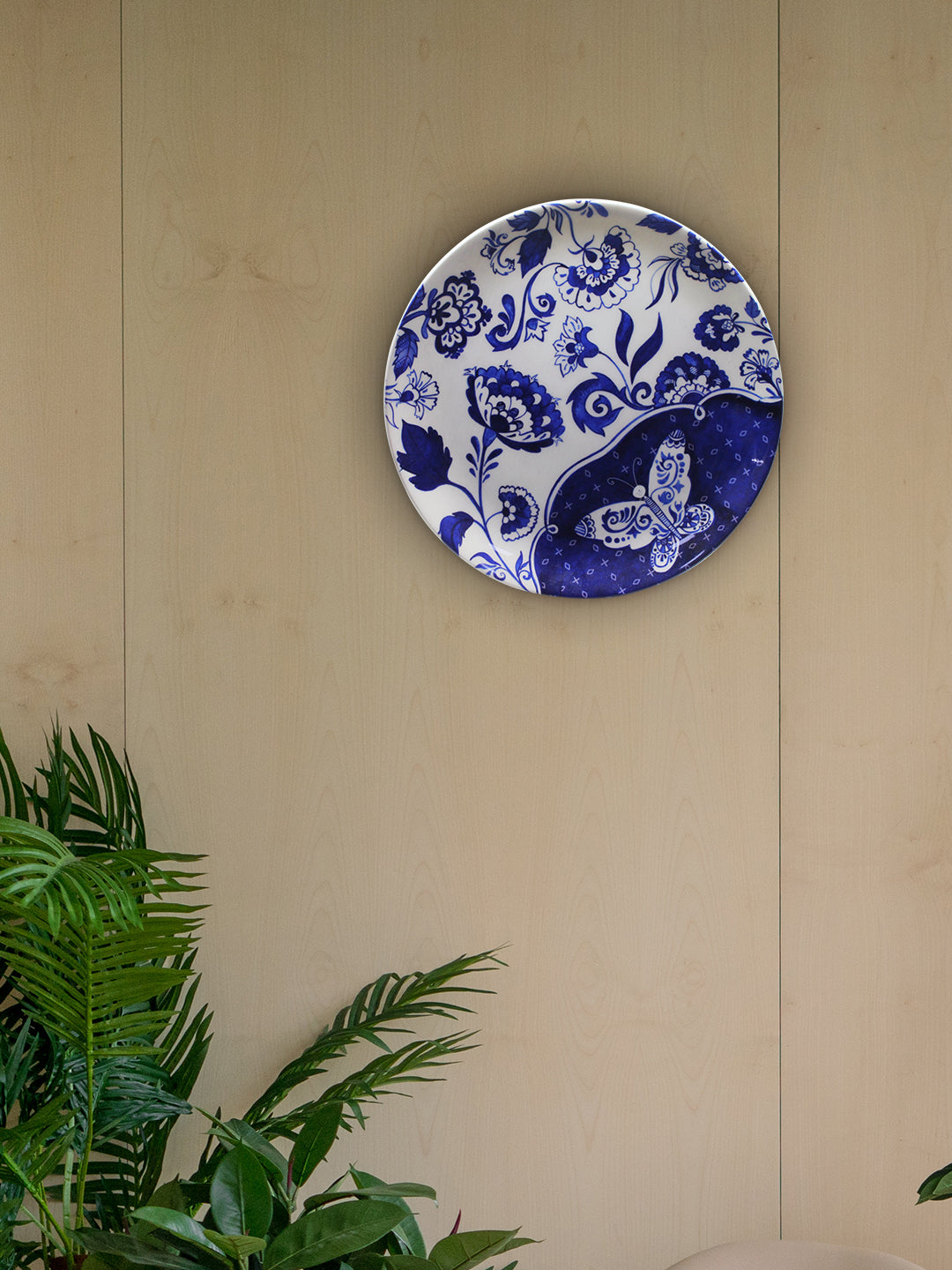 Decorative Wall Plates - Floral Blue pottery