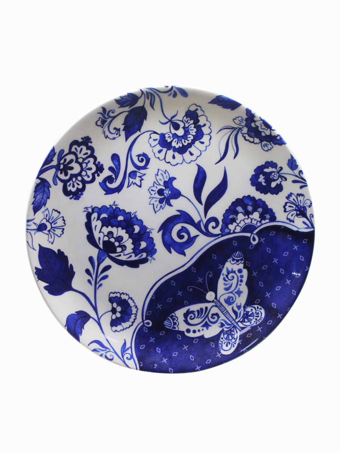 Decorative Wall Plates - Floral Blue pottery