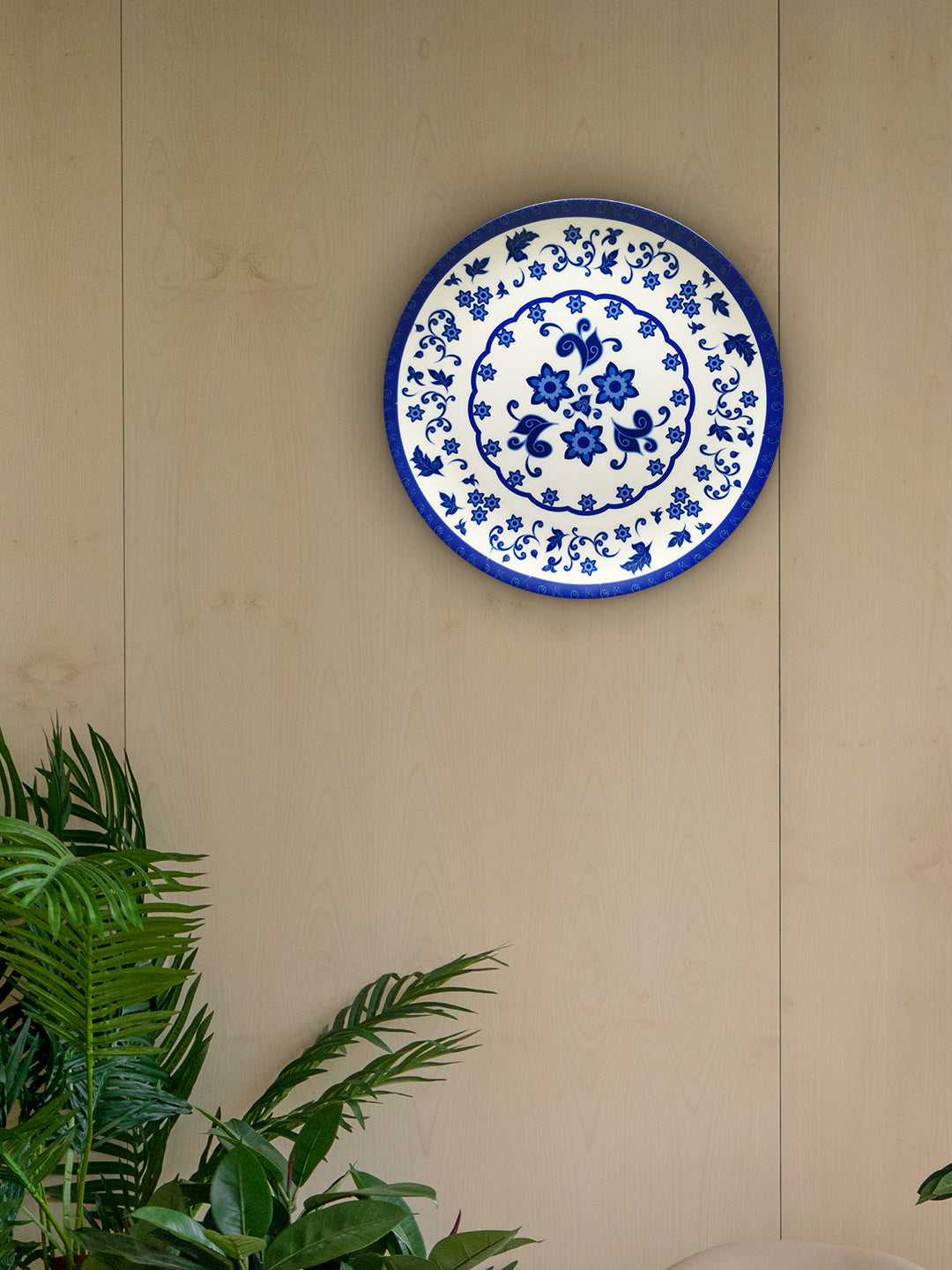 Decorative Wall Plates - Floral Blue pottery