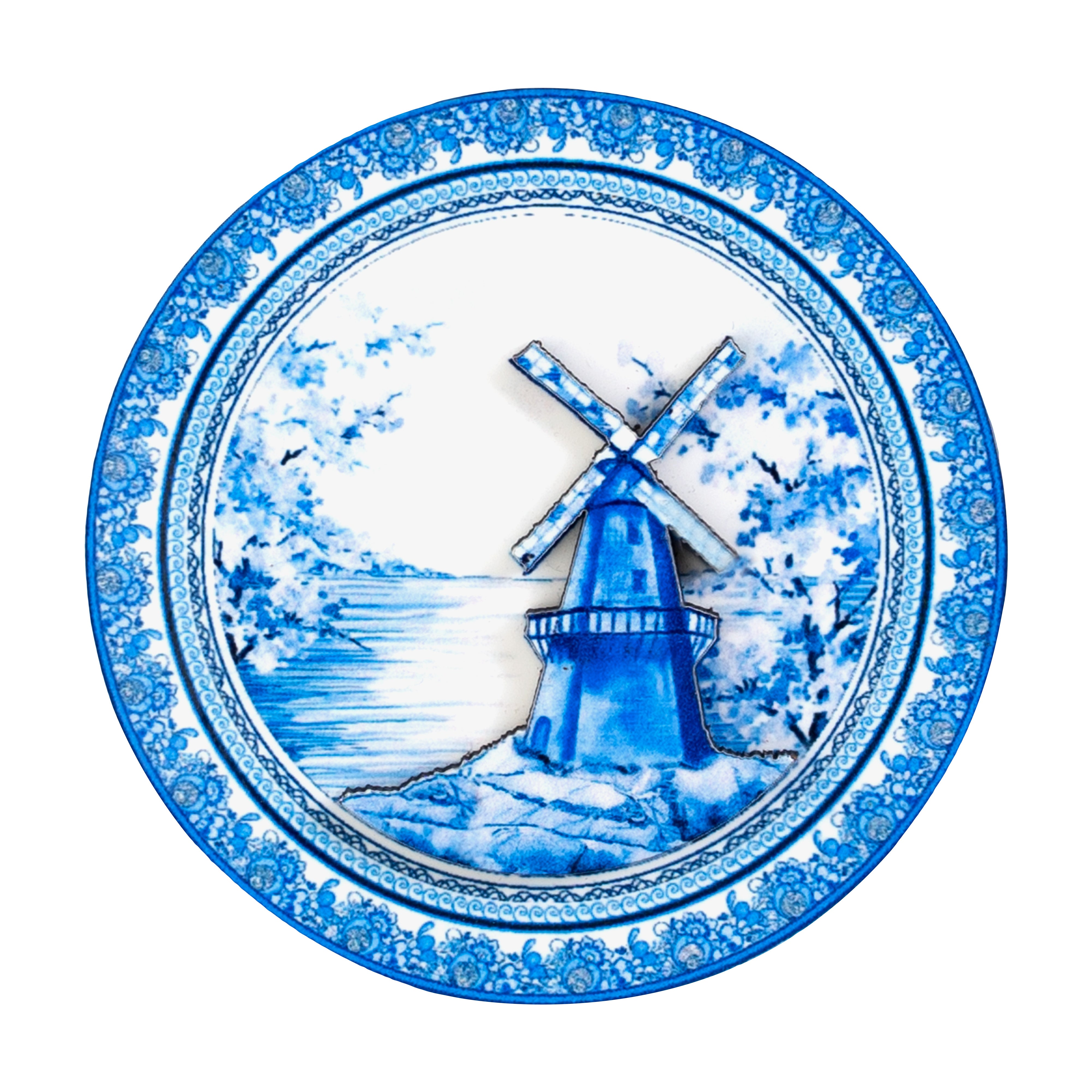 Fridge Magnets - 3D Blue Pottery Windmill