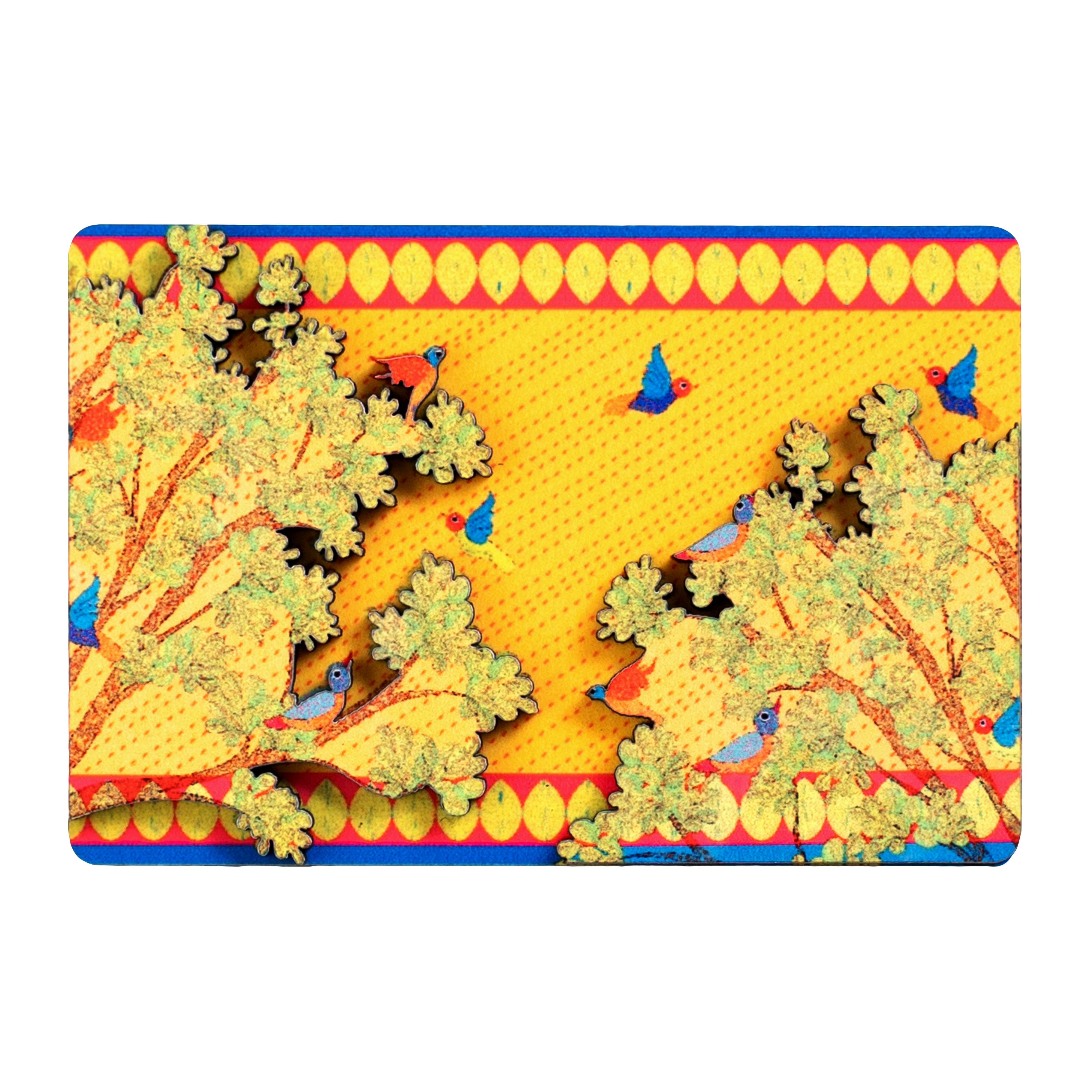 Fridge Magnets - 3D Rectangle Gond Art
