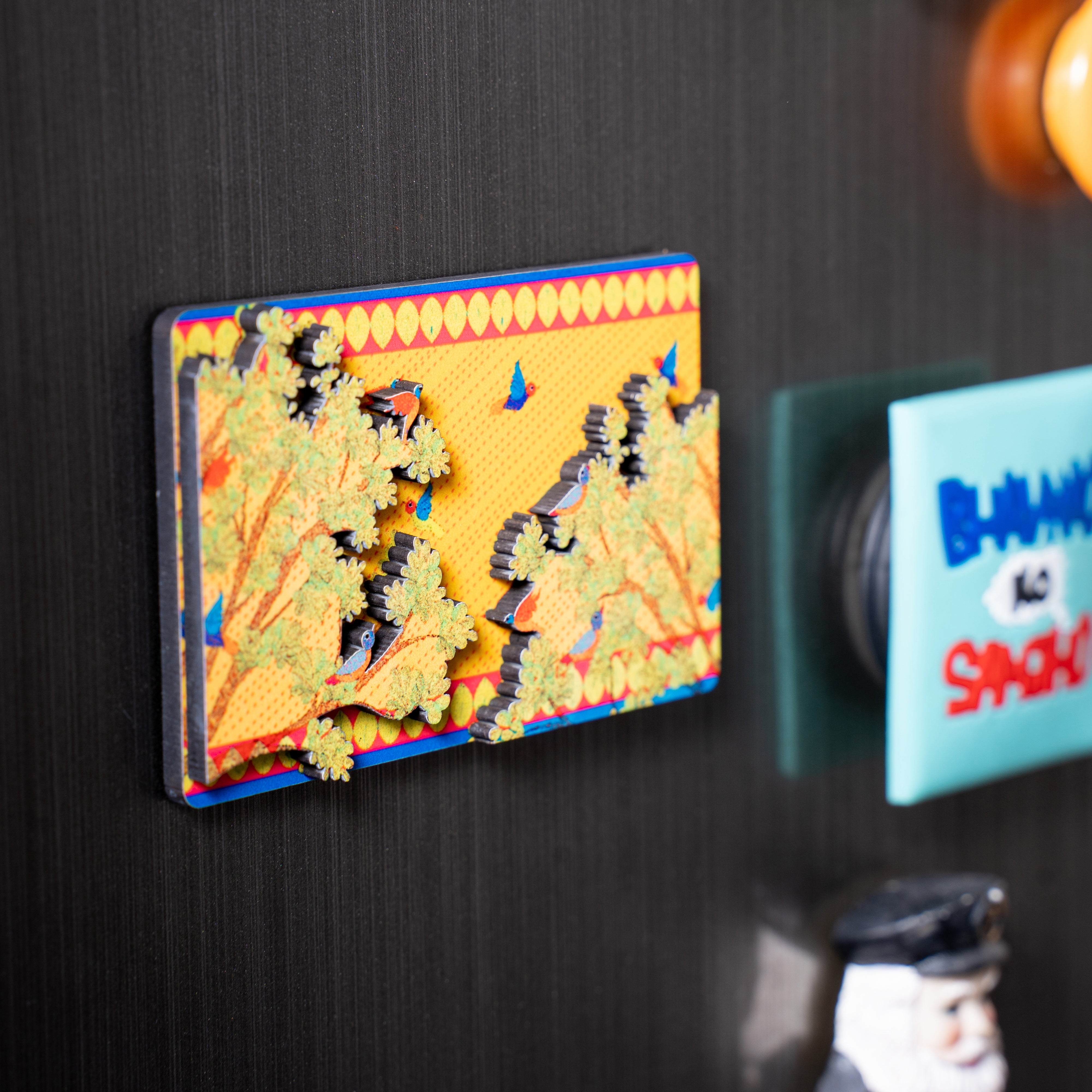 Fridge Magnets - 3D Rectangle Gond Art