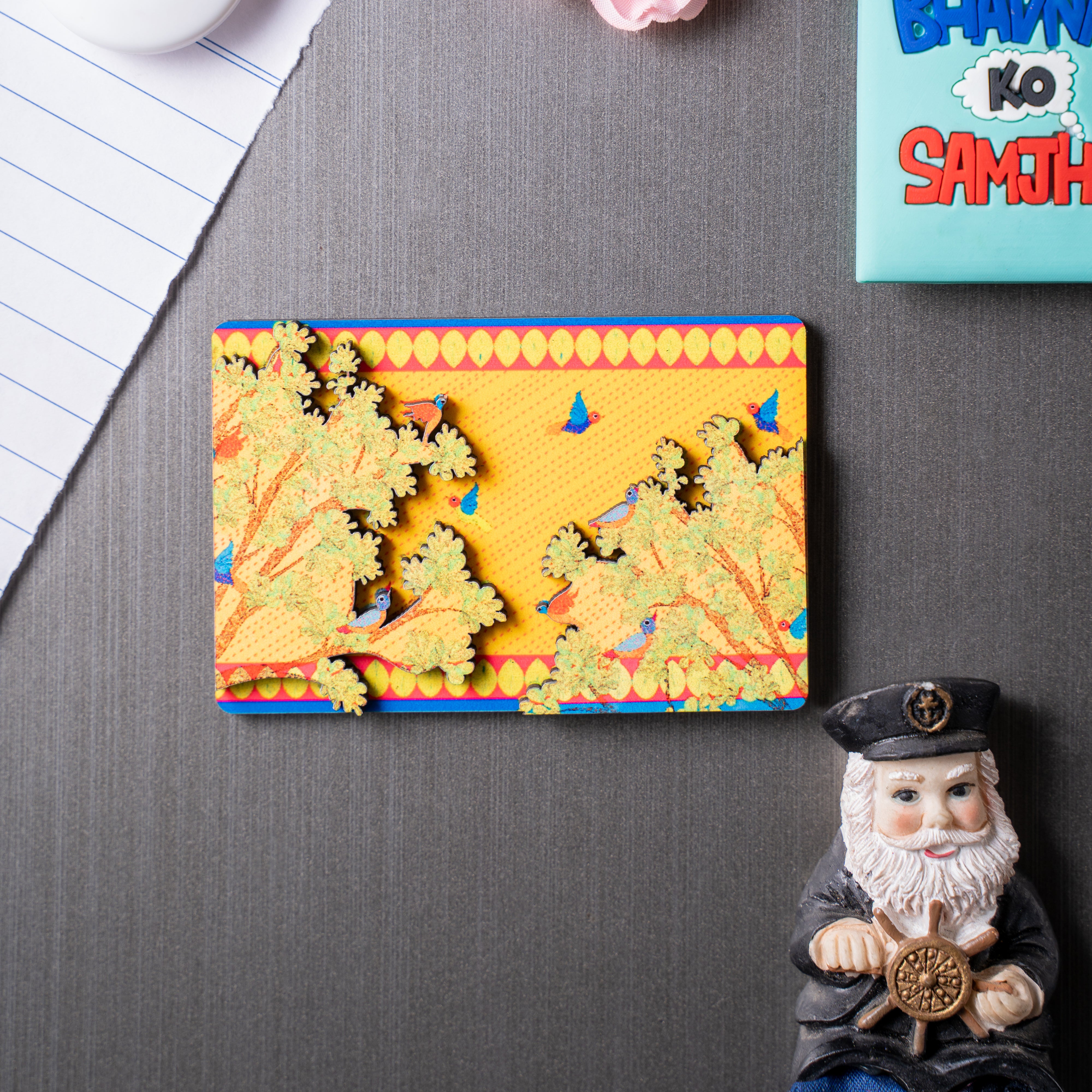 Fridge Magnets - 3D Rectangle Gond Art