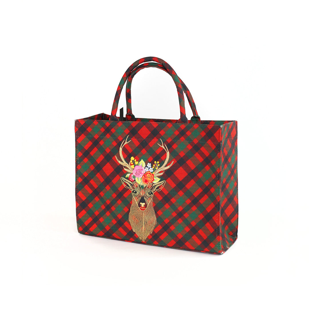 Rudolph Red Tartan Handbag - Large