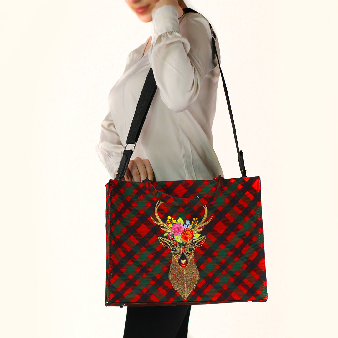 Rudolph Red Tartan Handbag - Large