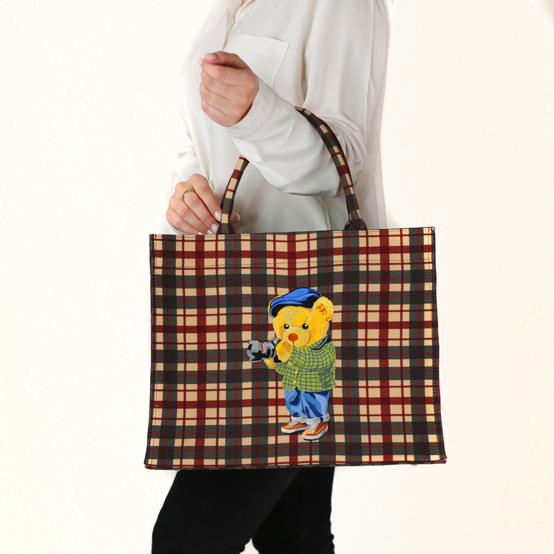 Bob Yellow Tartan Handbag - Large