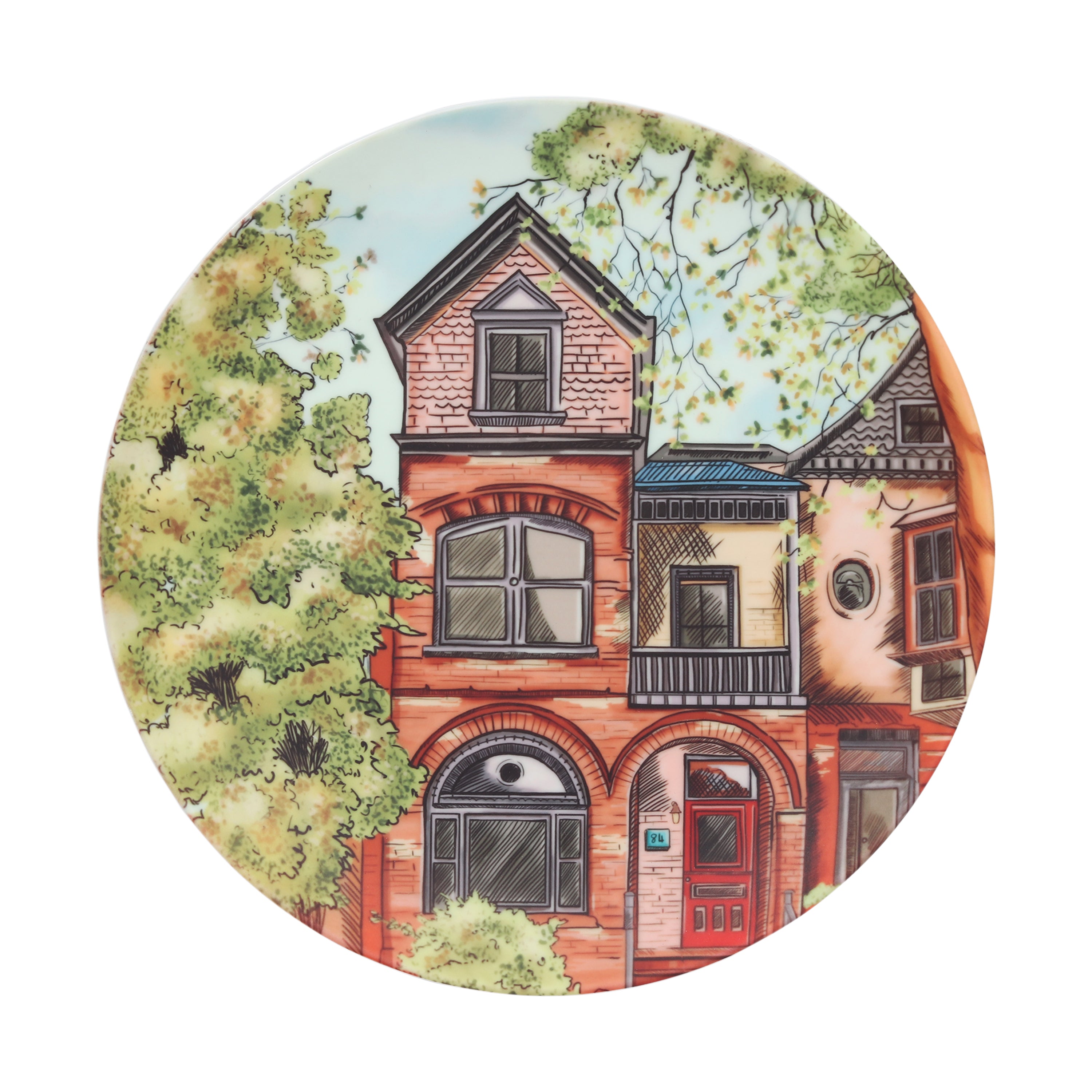 Decorative Wall Plate - Architecture Victorian House (Matte Finish)