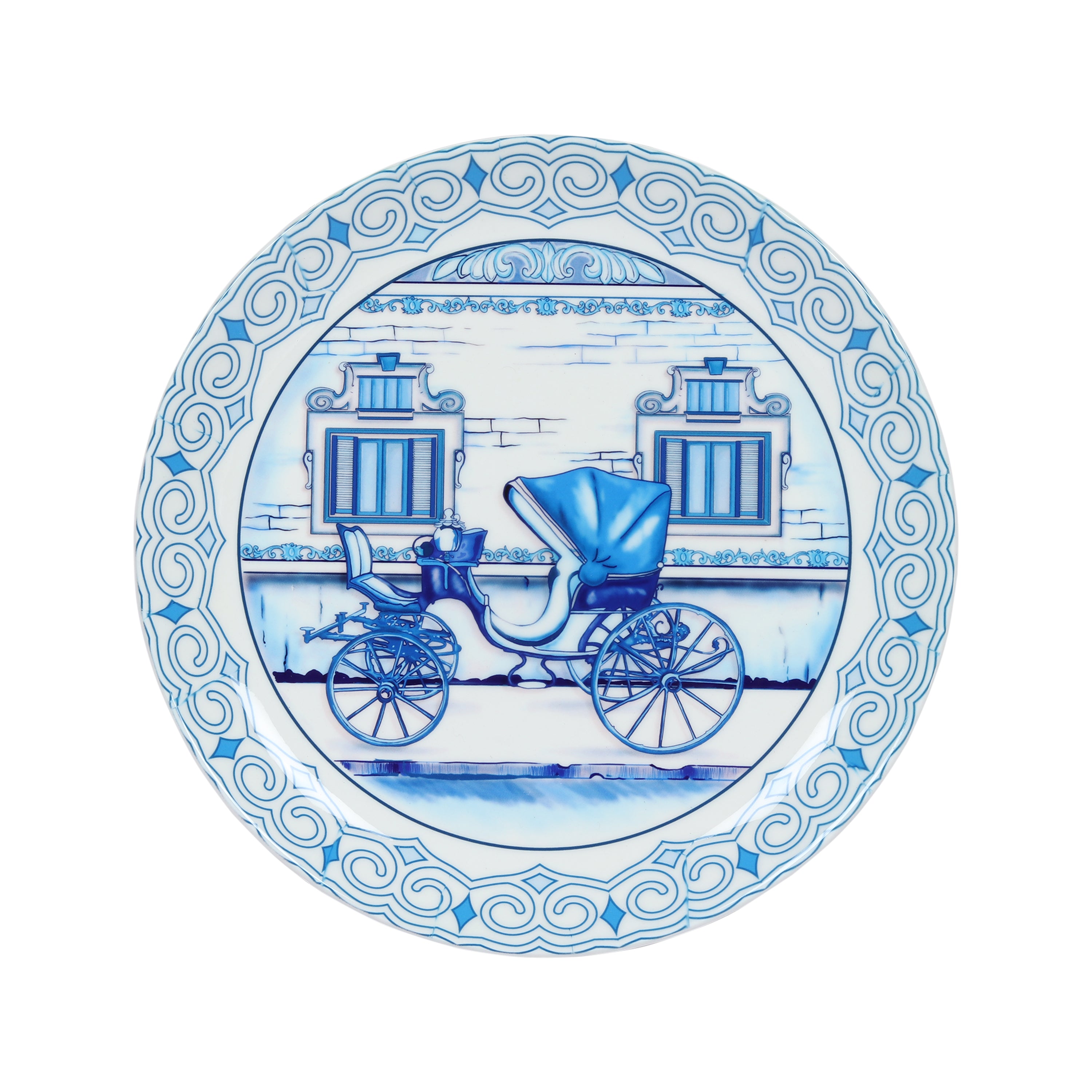 Decorative Wall Plate - Vintage Cart Blue Pottery