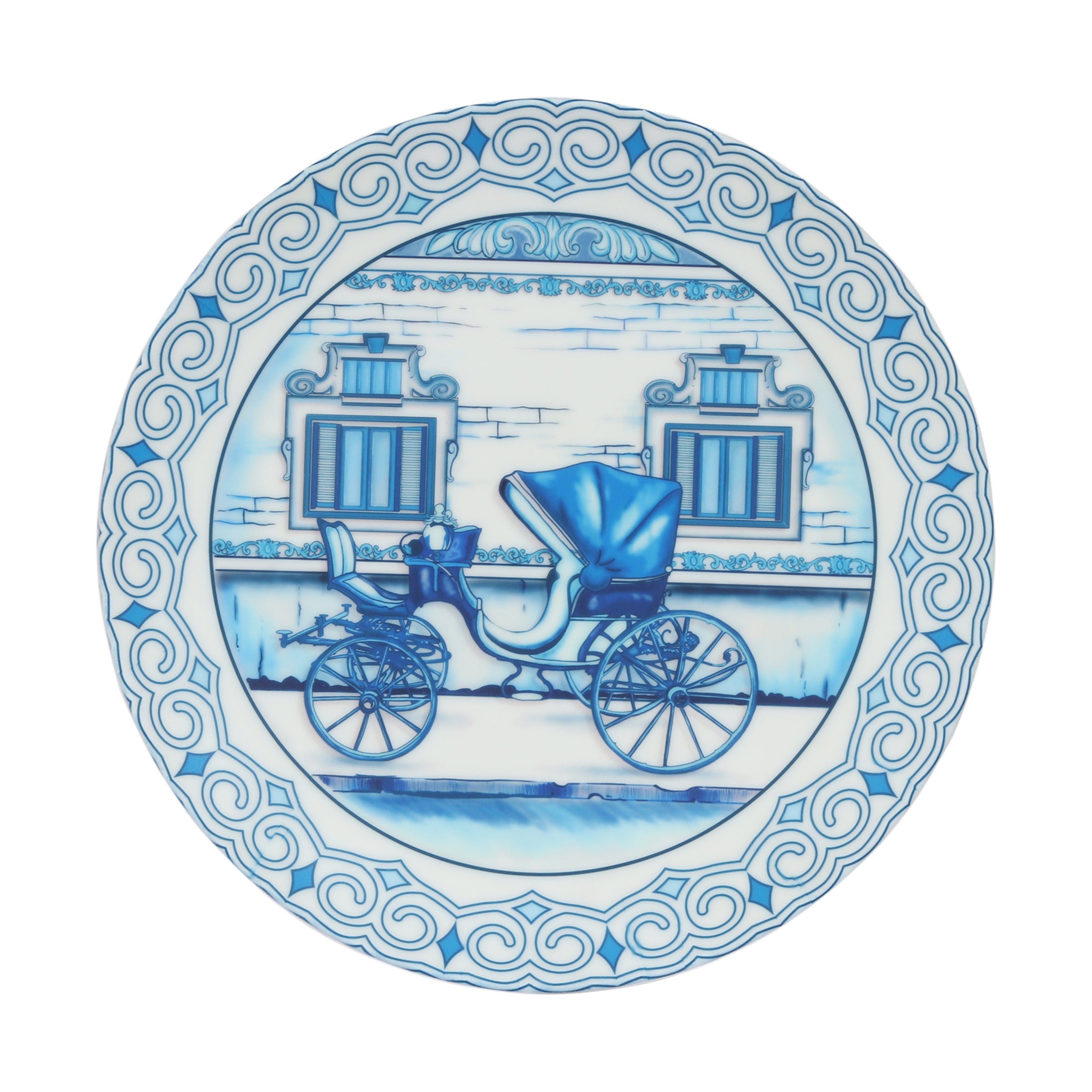 Decorative Wall Plate - Vintage Cart Blue Pottery