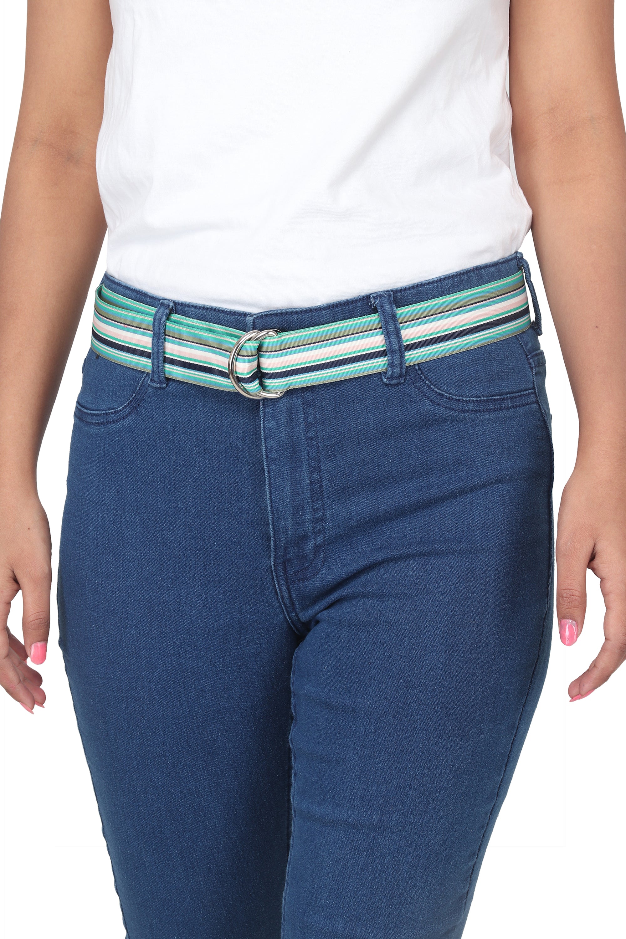 Opal Grosgrain Ribbon D-Ring Belt