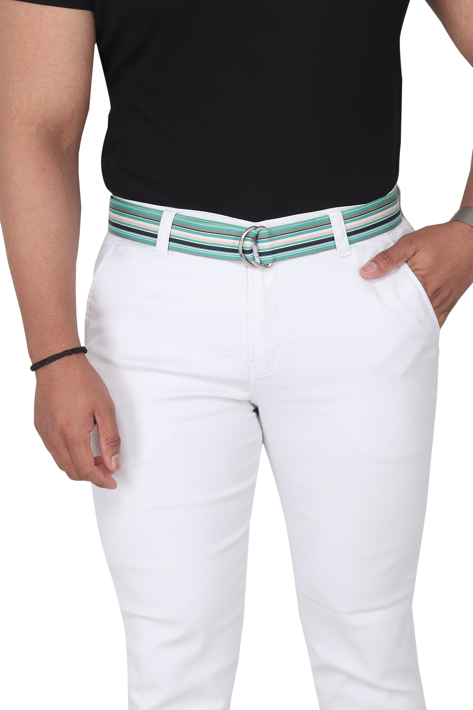 Opal Grosgrain Ribbon D-Ring Belt