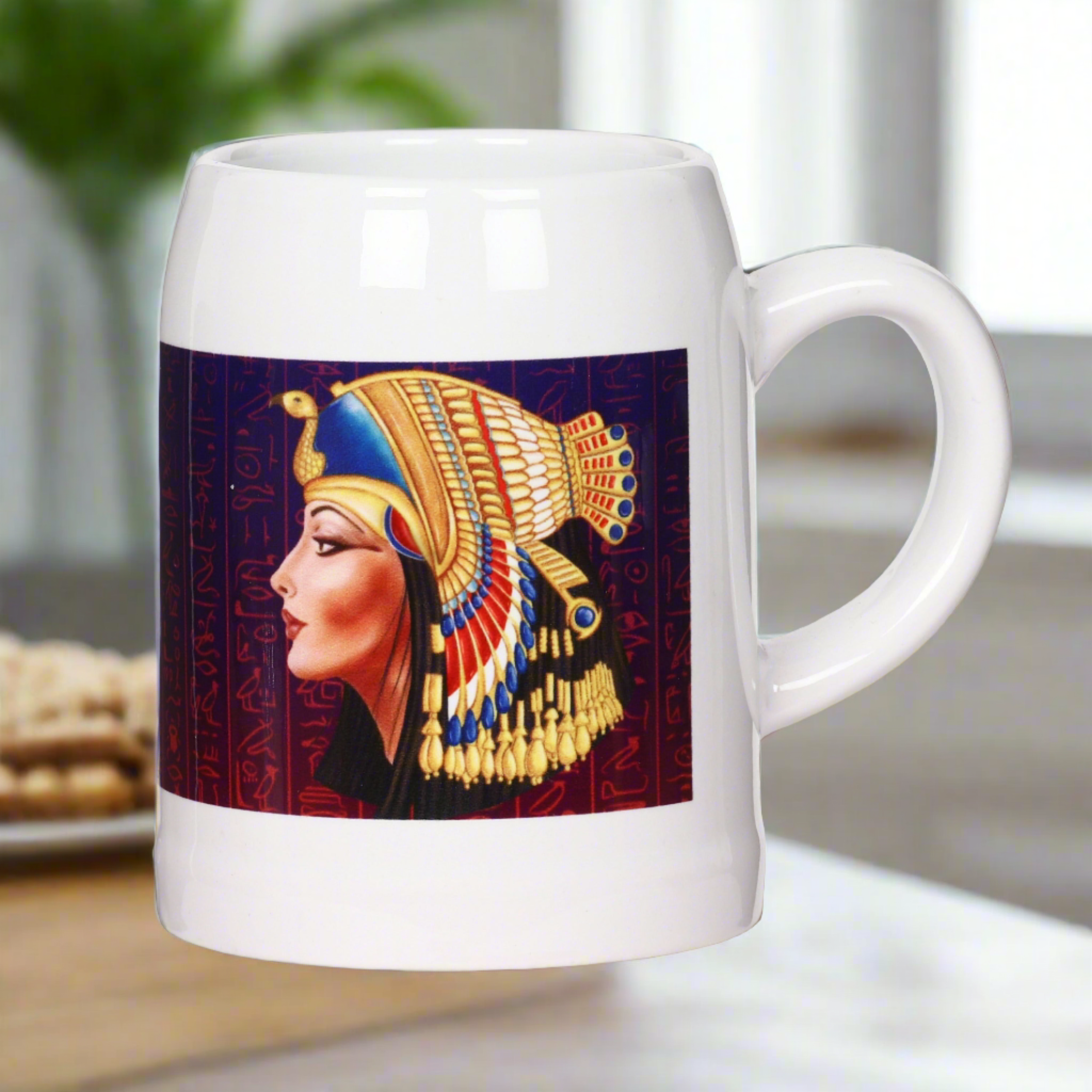 Beer Mugs | Gift for Father, Husband, Friends on Birthday| Kolorobia Beer Mugs - Egyptian Queen
