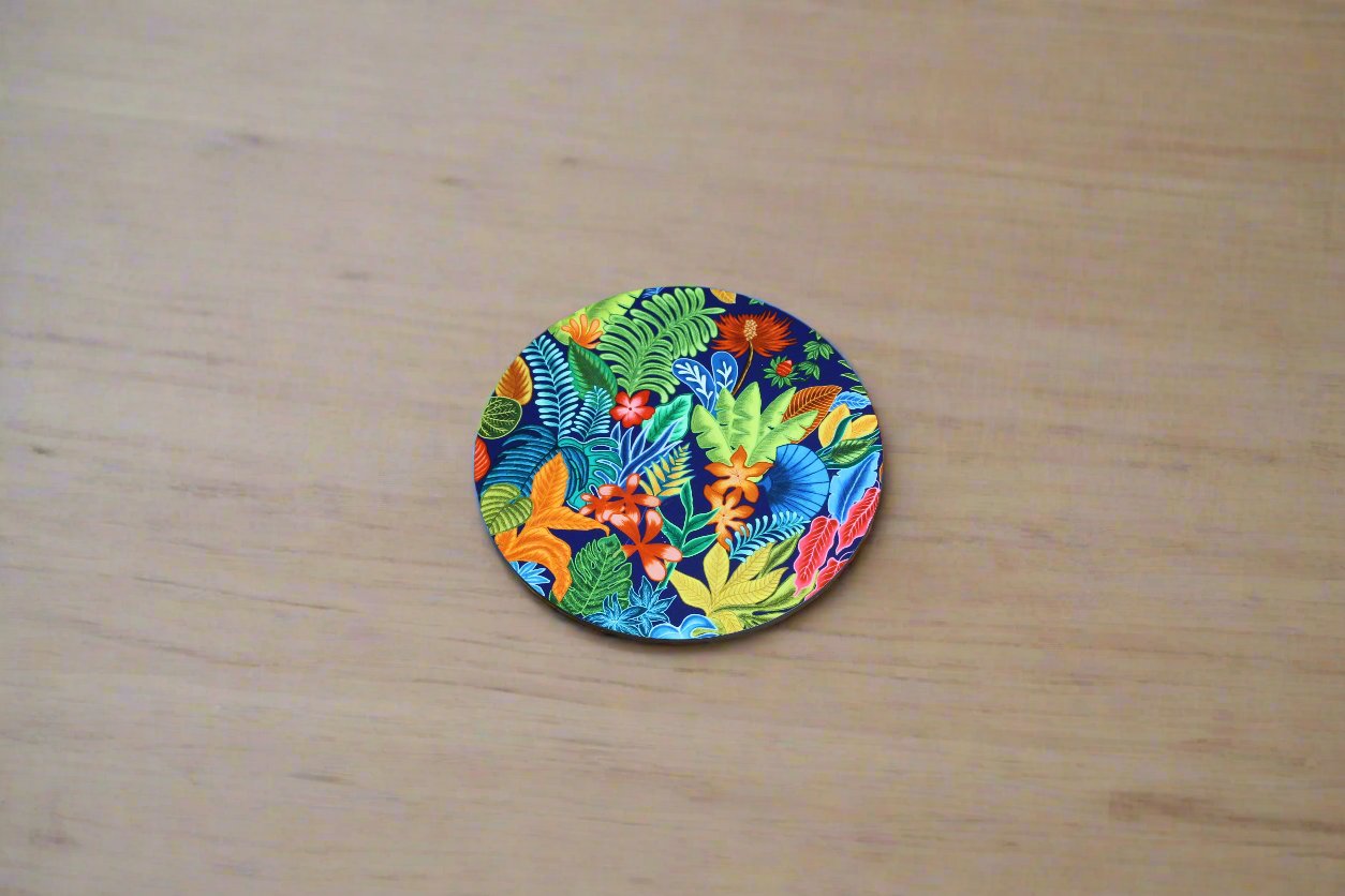 Wooden Coasters - Tropical Floral Lush ( Set of 2 )