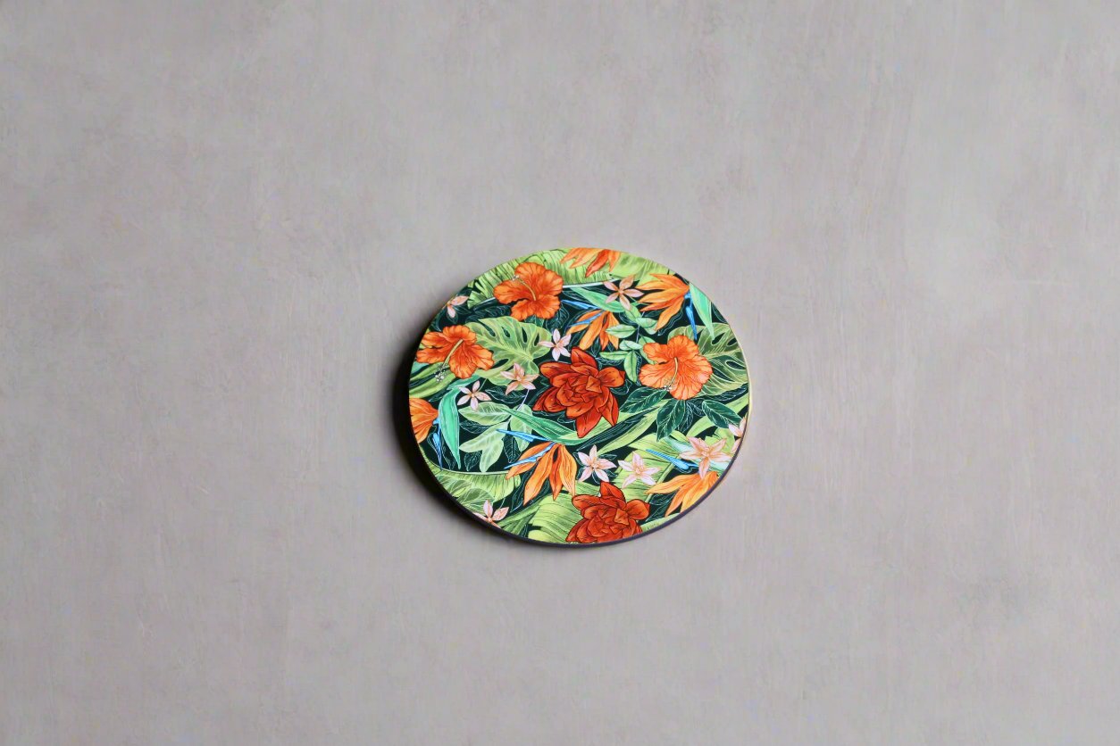 Wooden Coasters - Hibiscus Garden