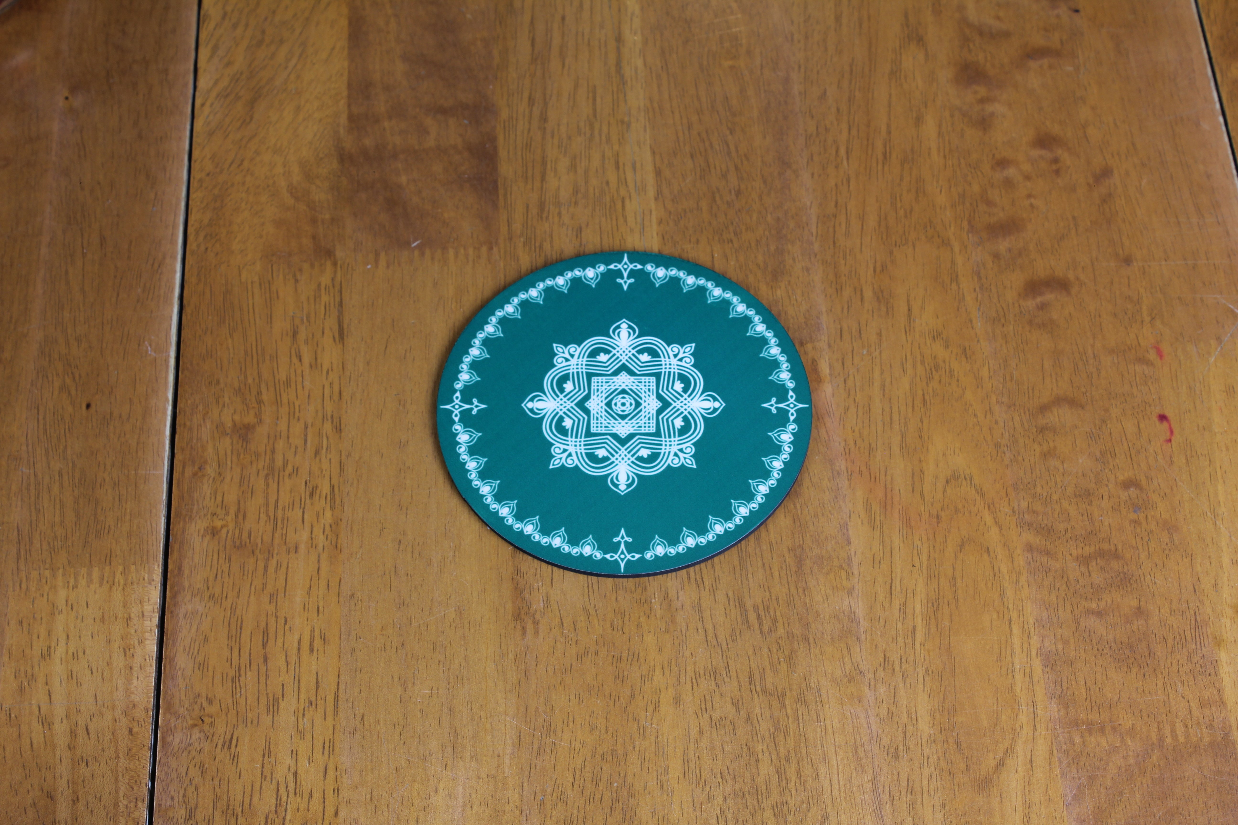 Wooden Round Coasters - Rangoli Inspired