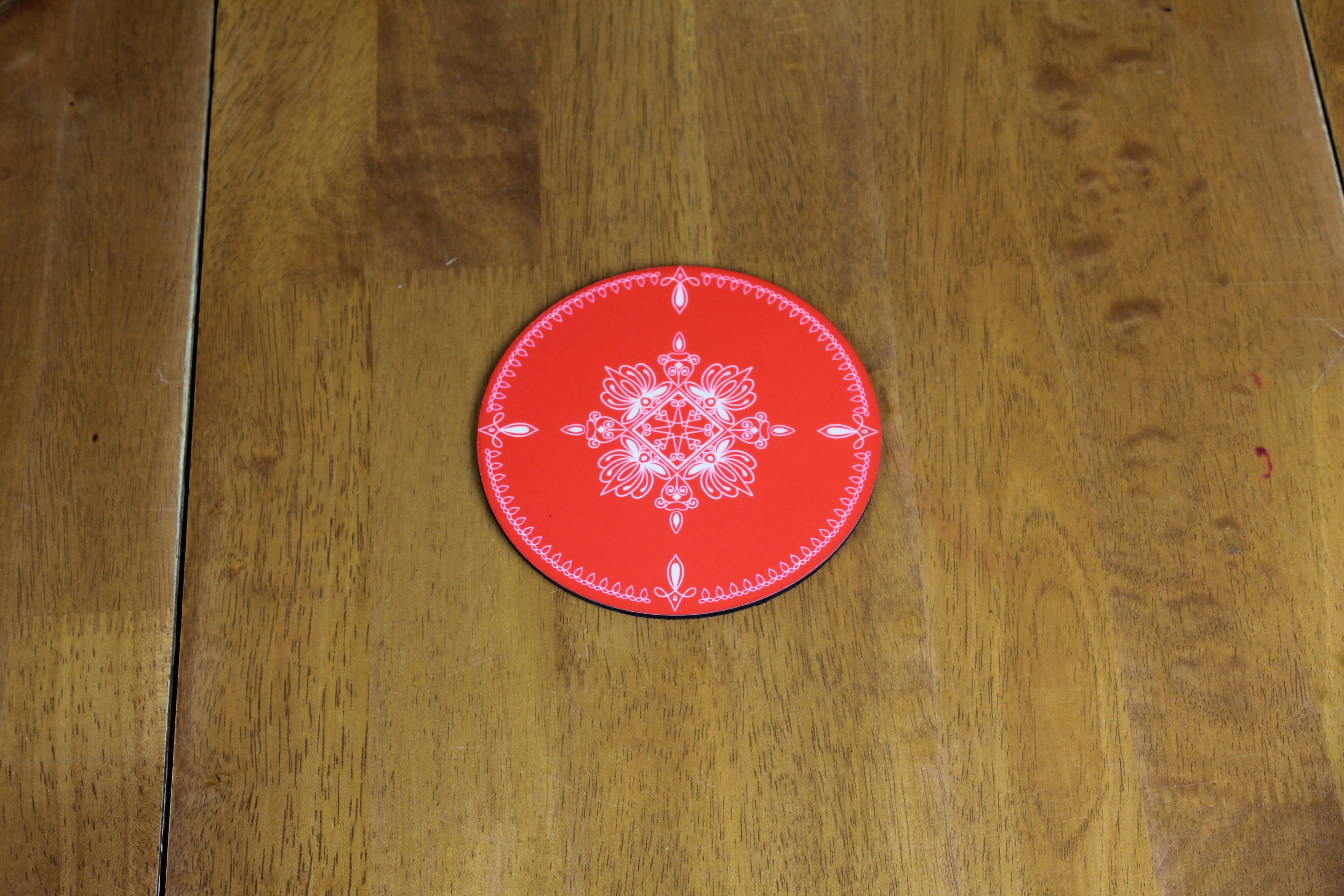 Wooden Round Coasters - Rangoli Inspired