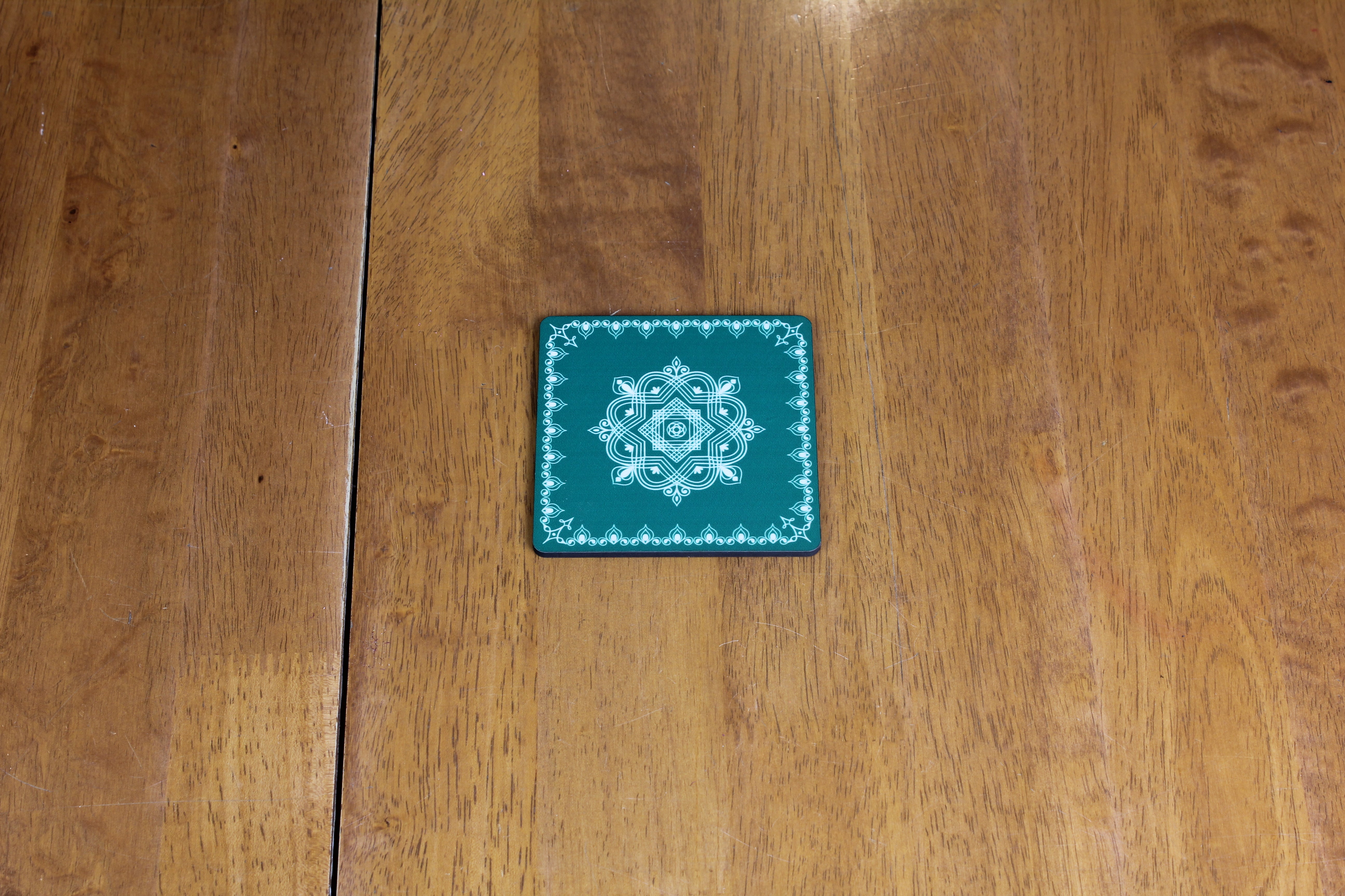 Wooden Square Coasters - Rangoli Inspired