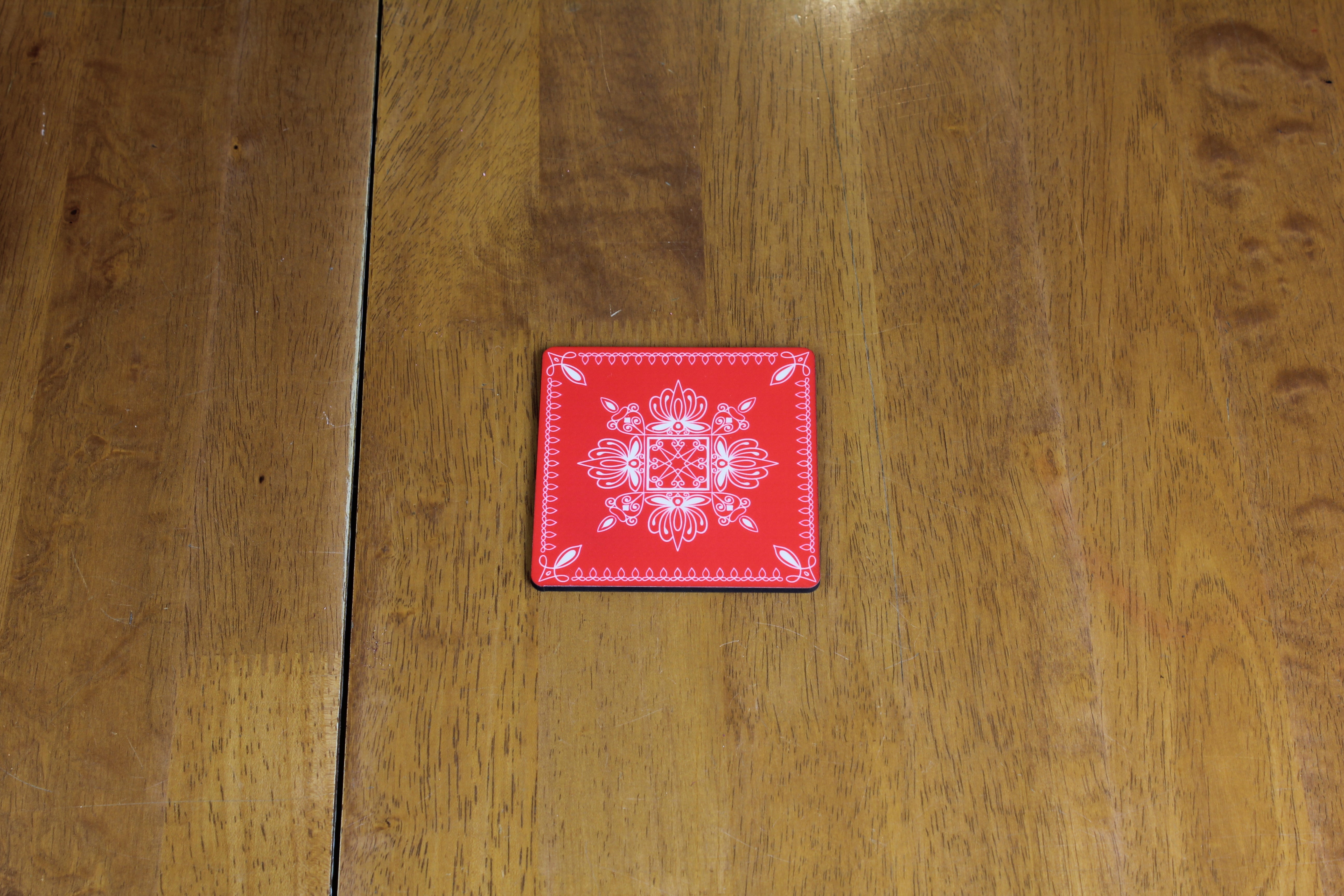 Wooden Square Coasters - Rangoli Inspired