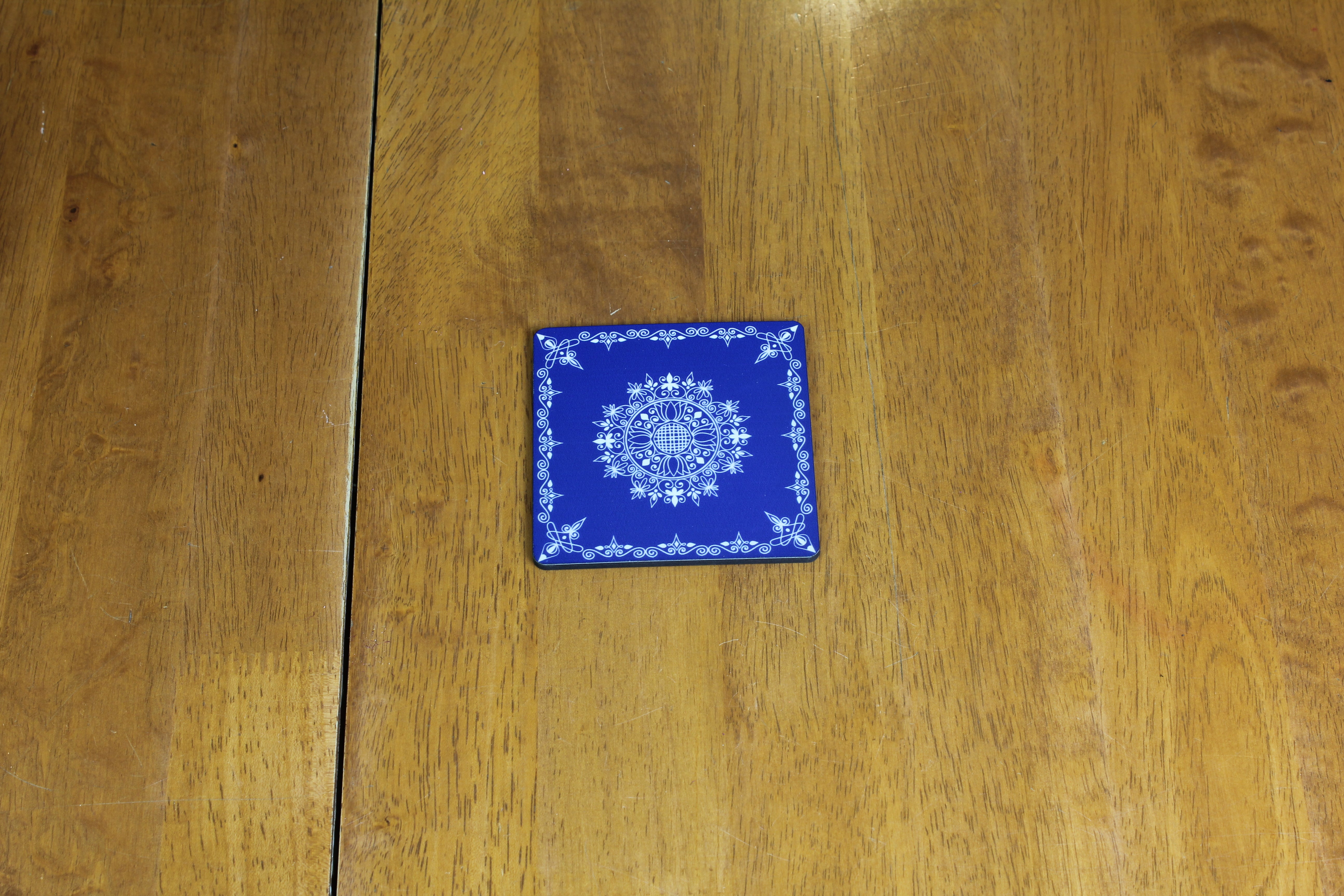 Wooden Square Coasters - Rangoli Inspired