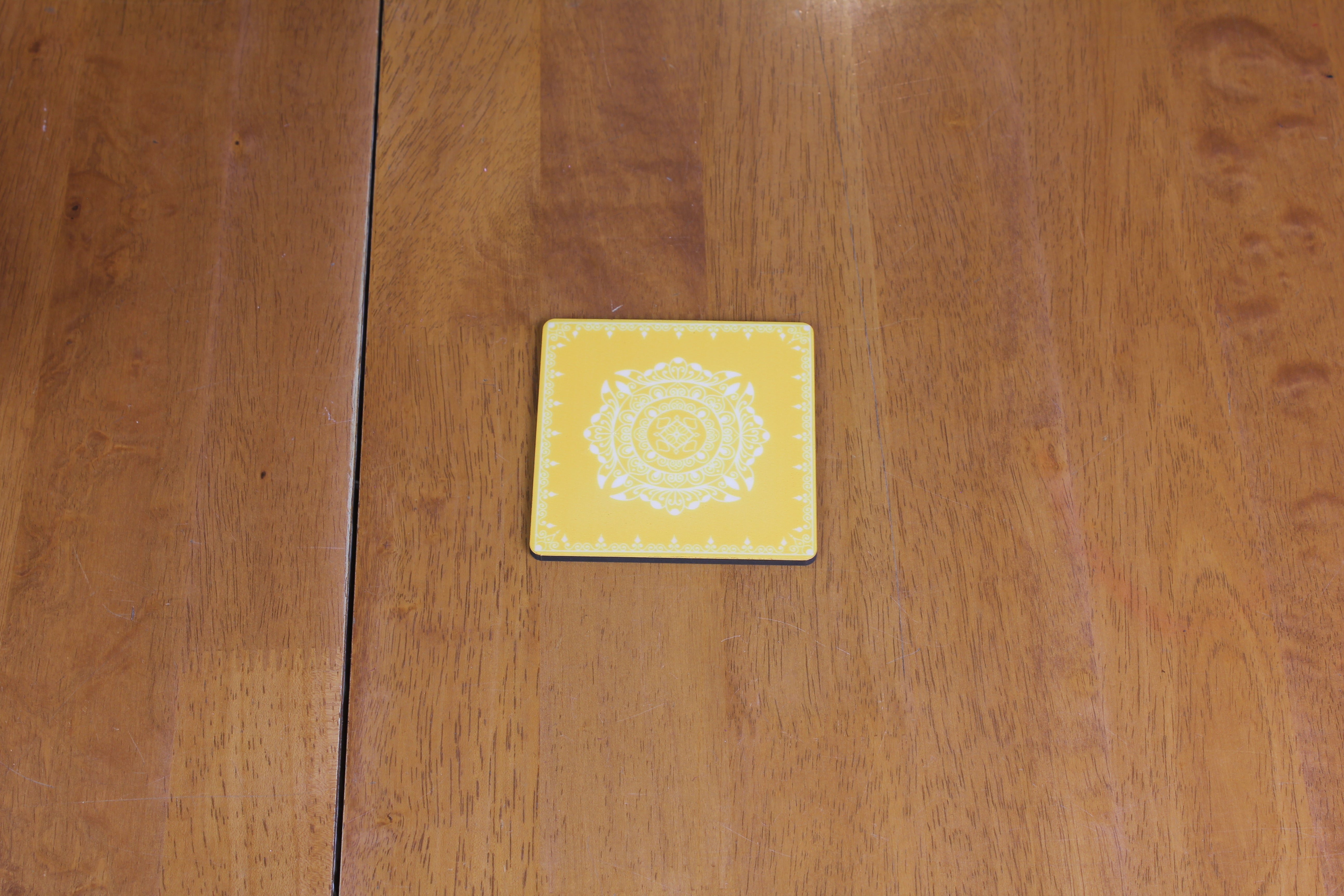 Wooden Square Coasters - Rangoli Inspired