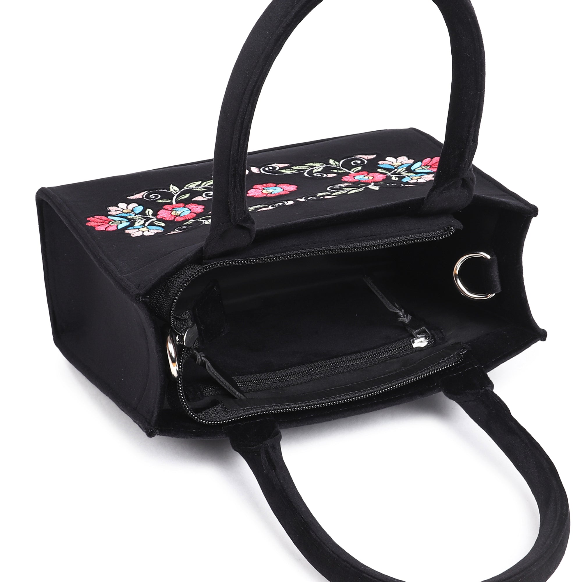 Velvet Baroque Embroidered Hand Bag