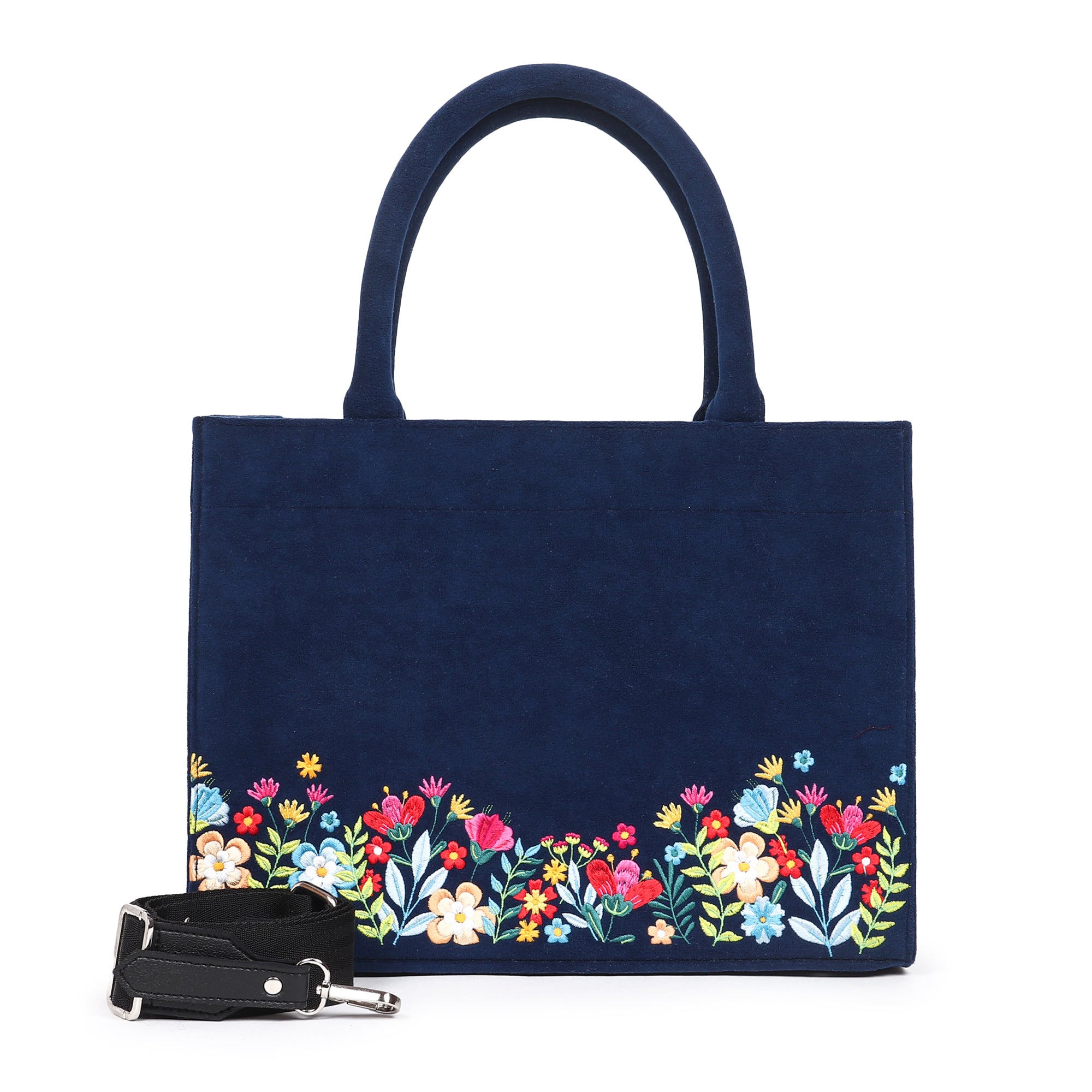 Velvet Floral Garden Embroidered Hand Bag