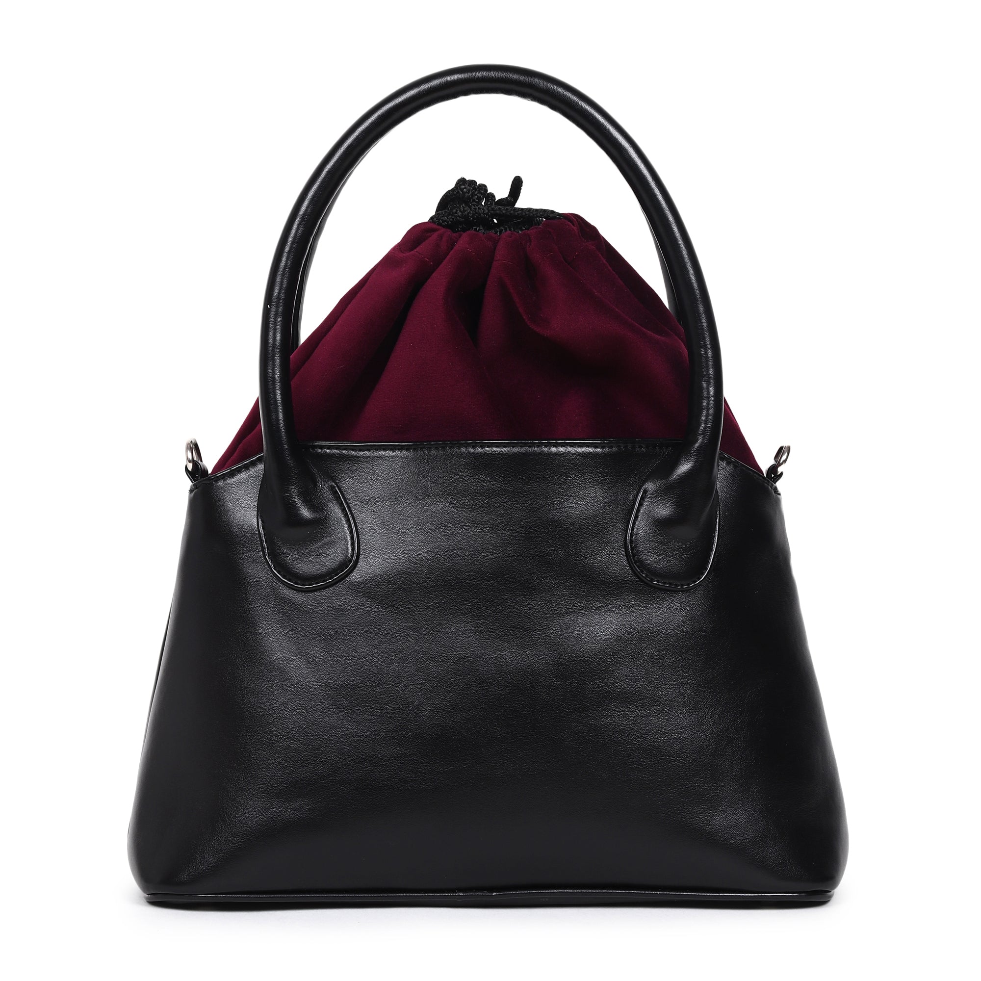 Velvet Floral Wings Embroidered Rexin Bucket Bag
