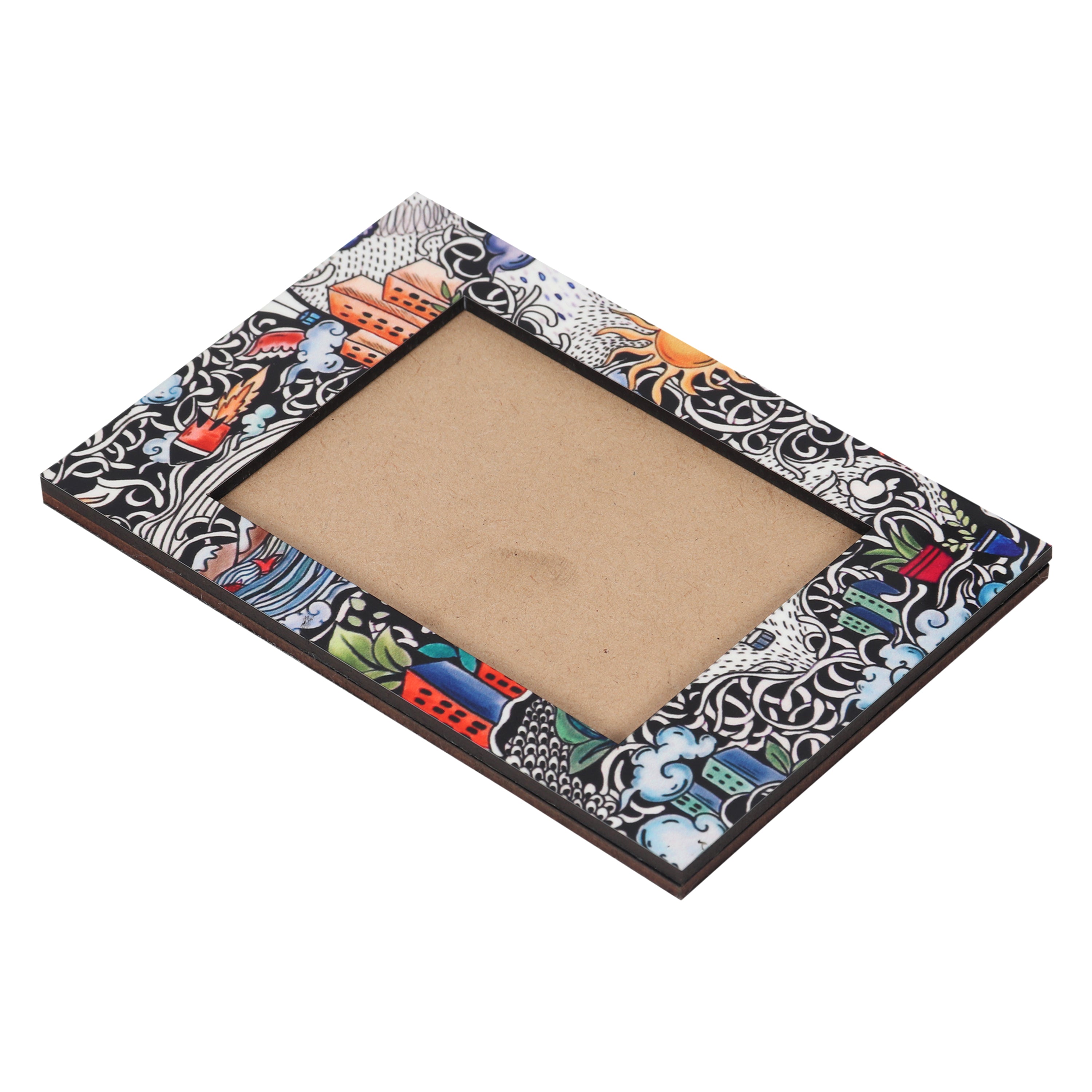 Magnetic Photo Frame - City Life Doodle