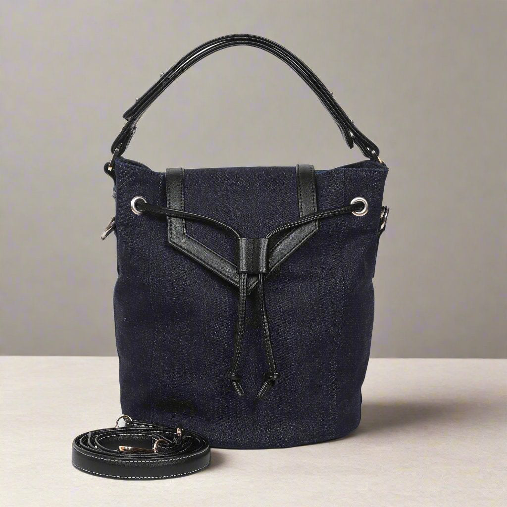 Denim Draw String Bag