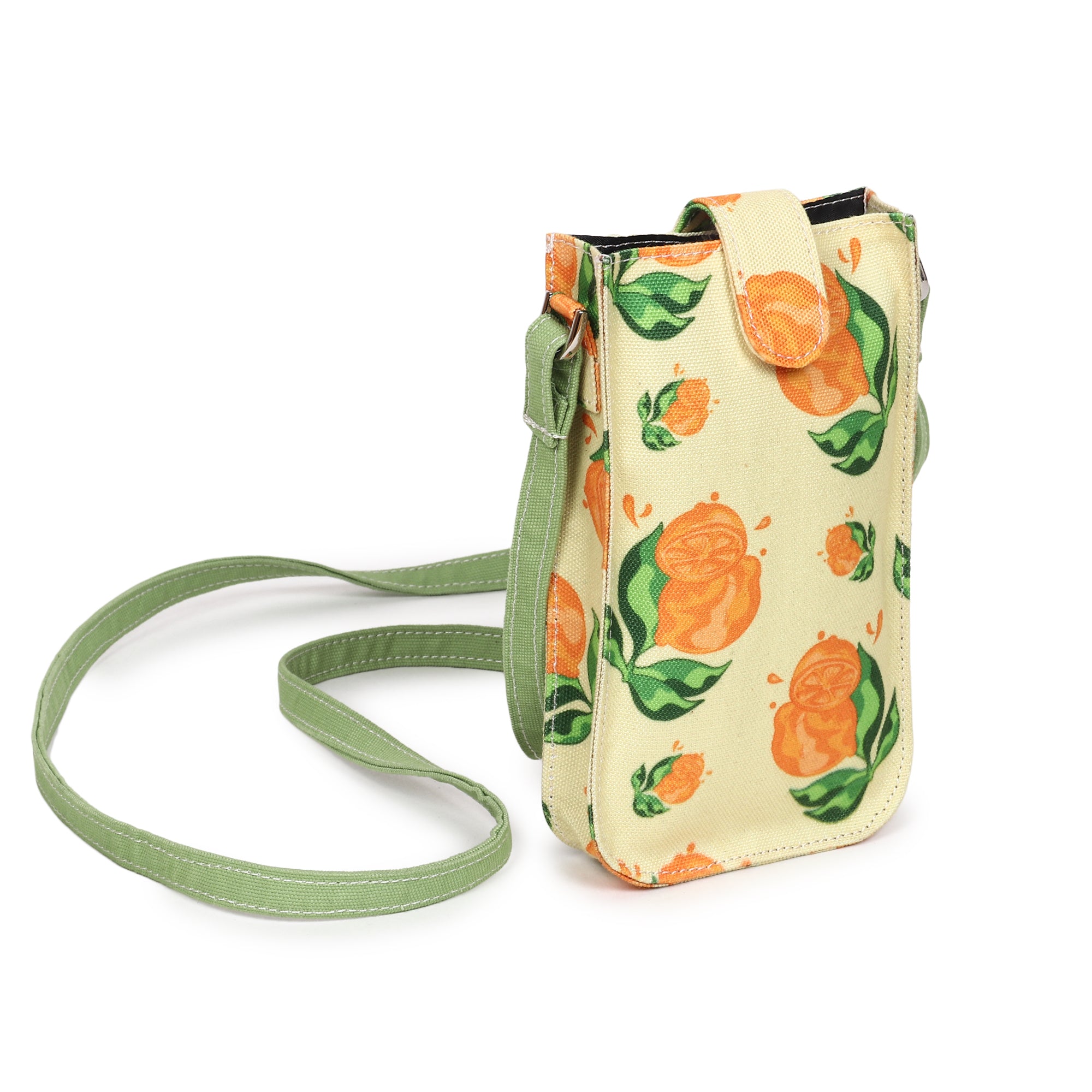 Poly Canvas Big Tangerine Printed Mobile Pouch