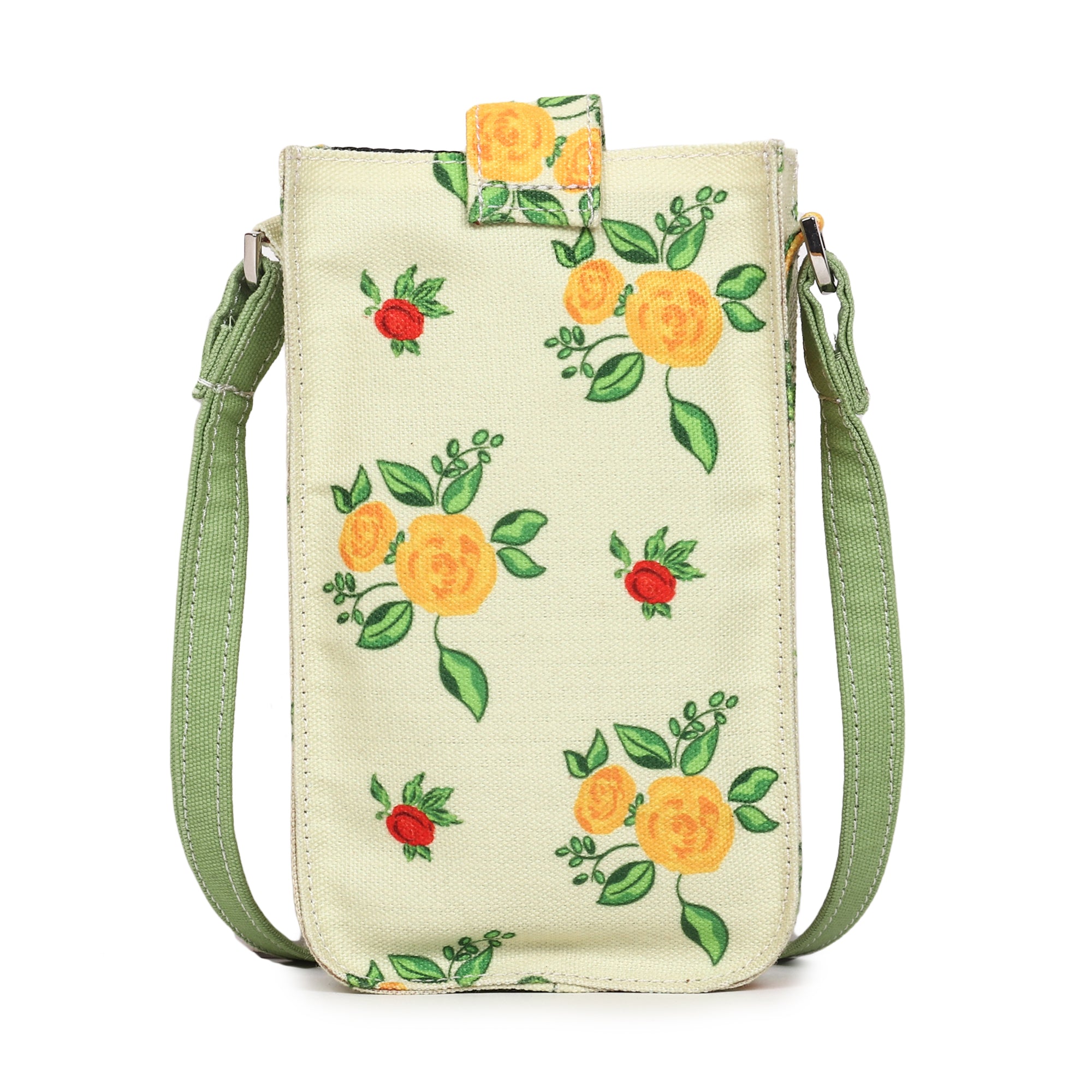 Poly Canvas Roses Printed Mobile Pouch