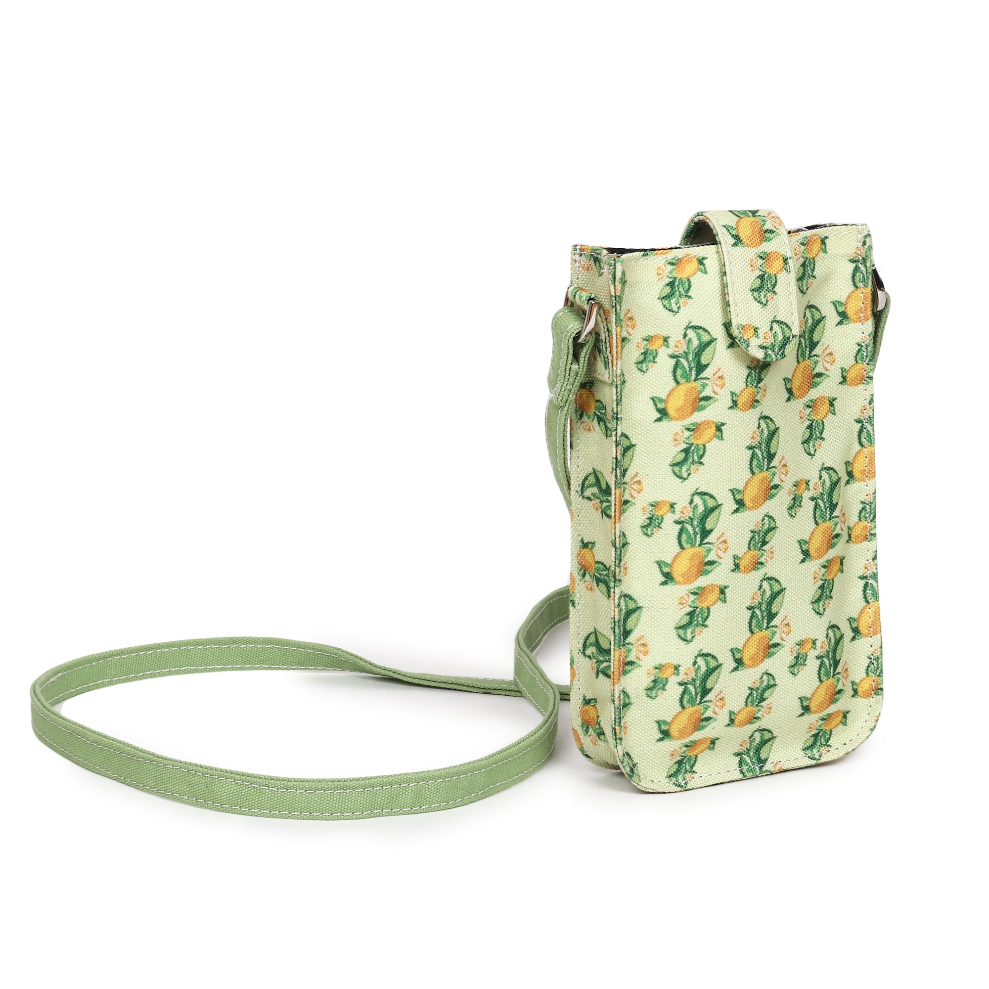 Poly Canvas Small Lemons Printed Mobile Pouch