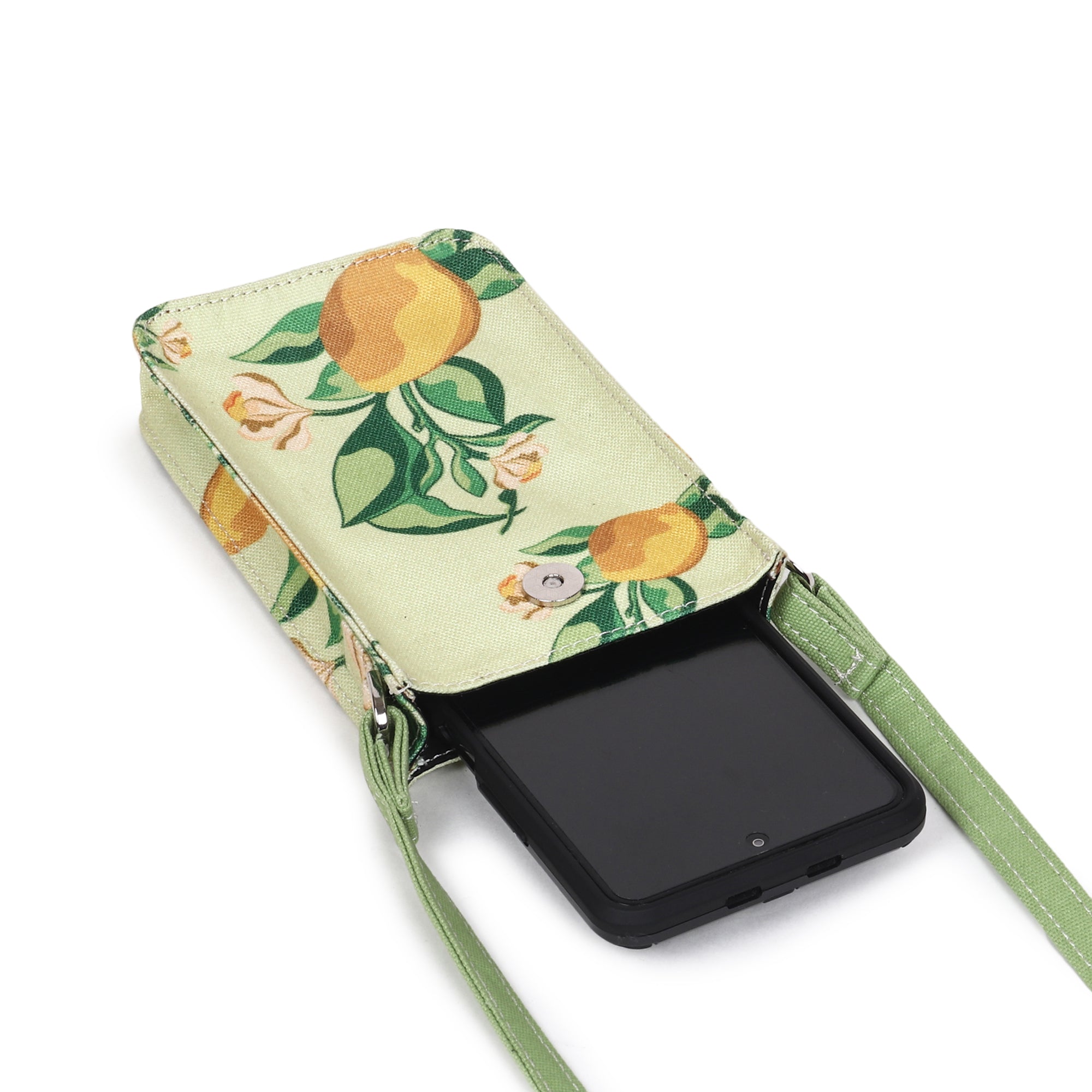 Poly Canvas Big Lemons Printed Mobile Pouch