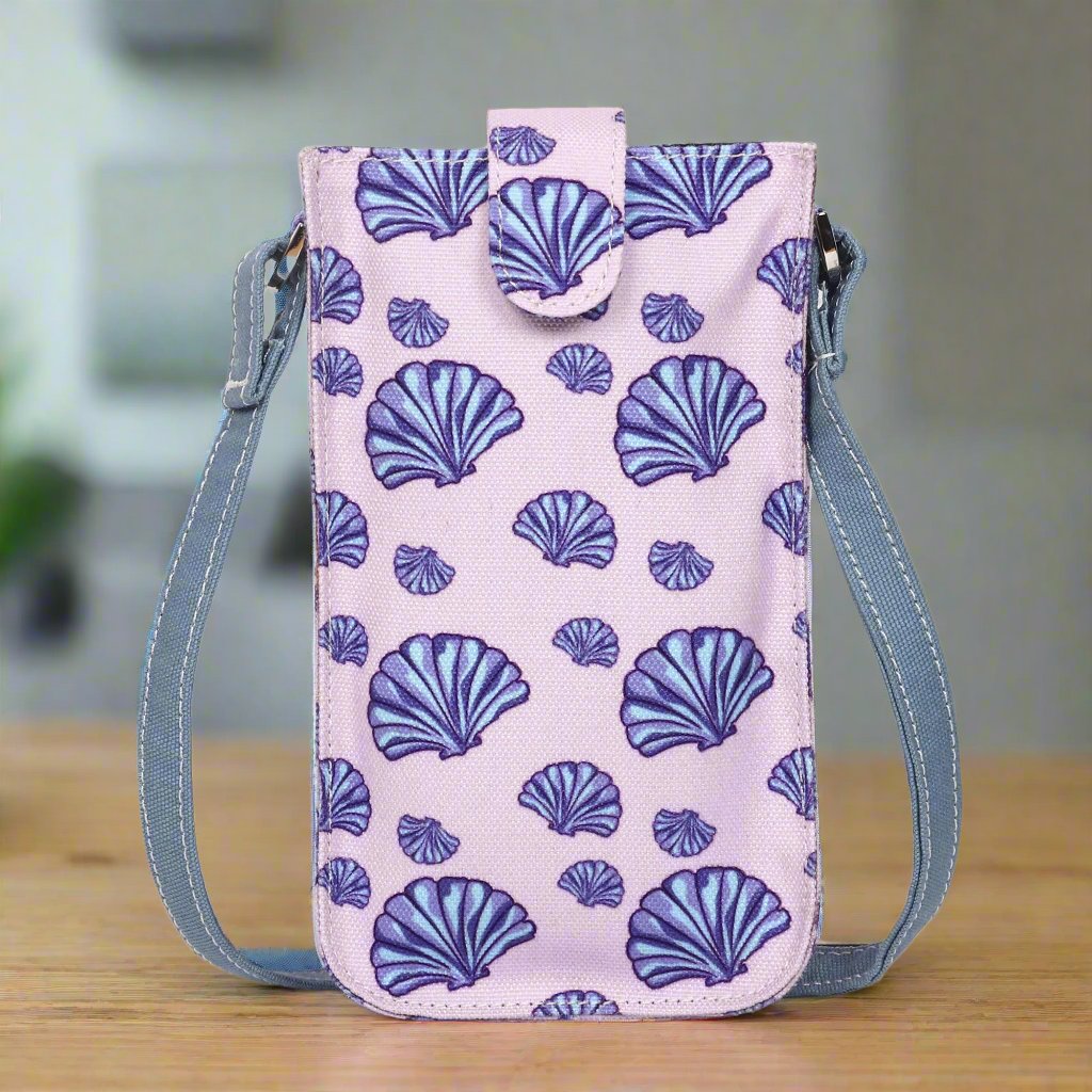 Poly Canvas Seashell Printed Mobile Pouch