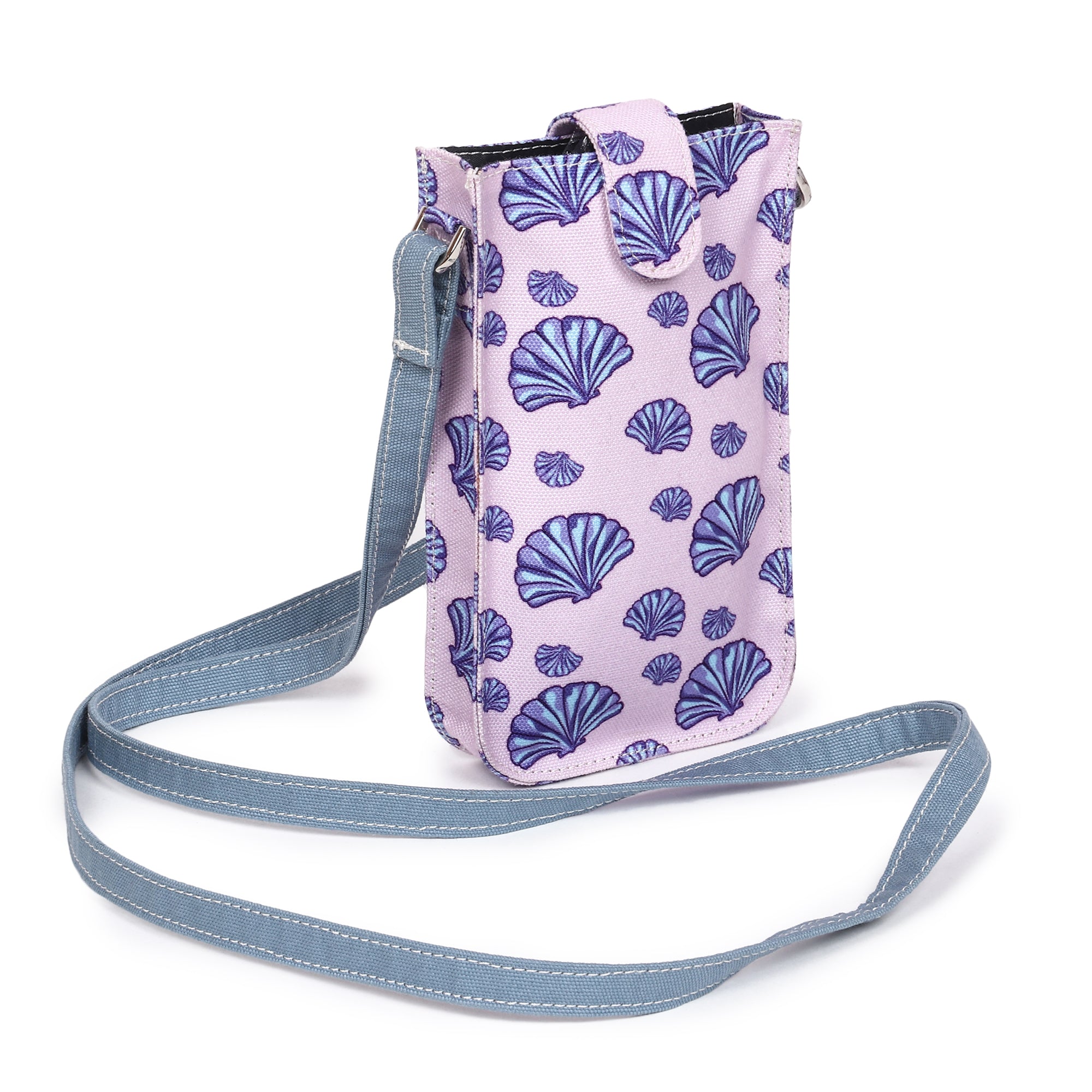 Poly Canvas Seashell Printed Mobile Pouch