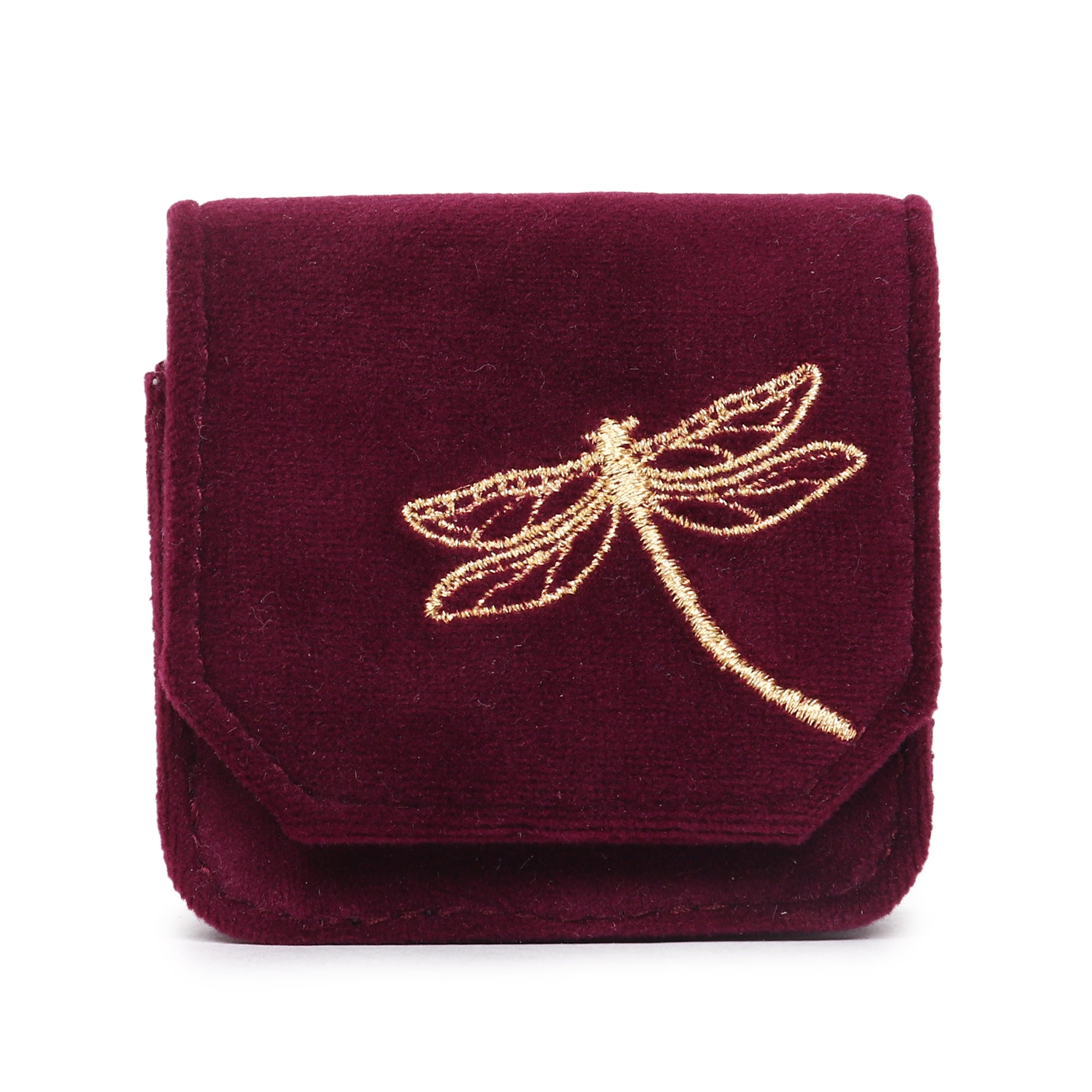 Velvet Earpod Case with Gold Zari Embroidery