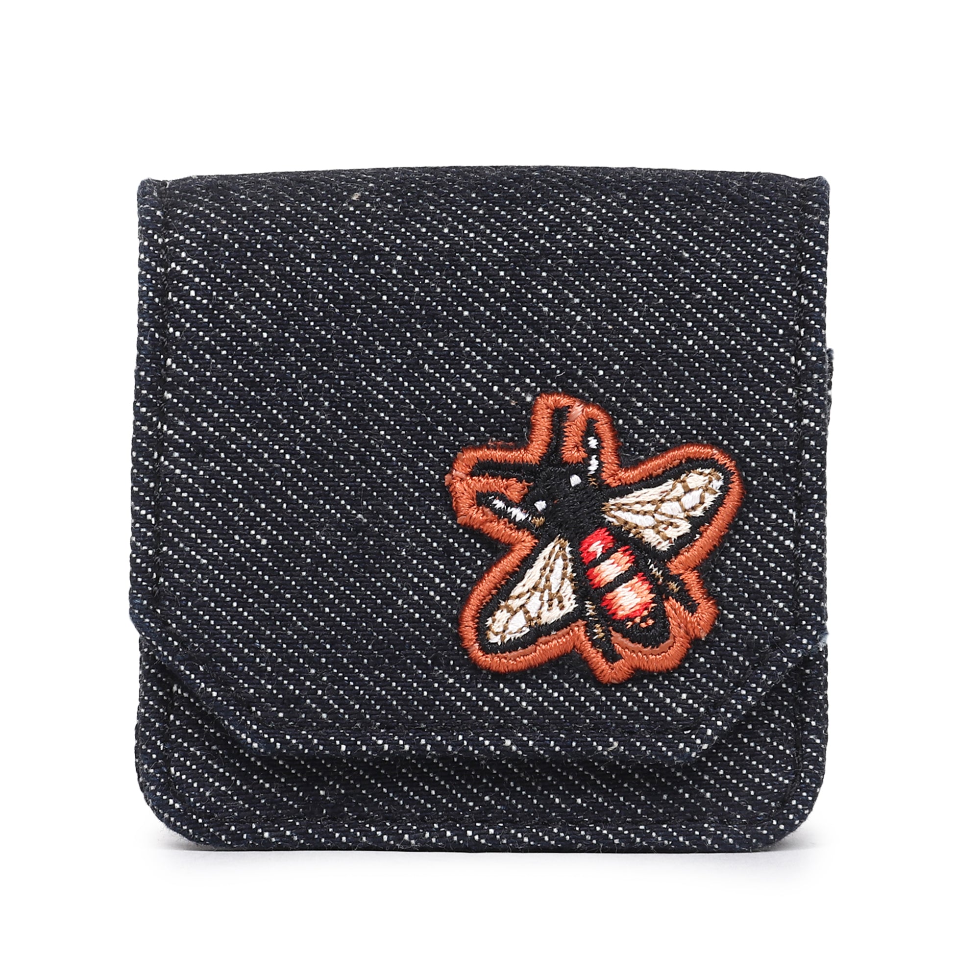 Denim Earpod Case with Embroidery