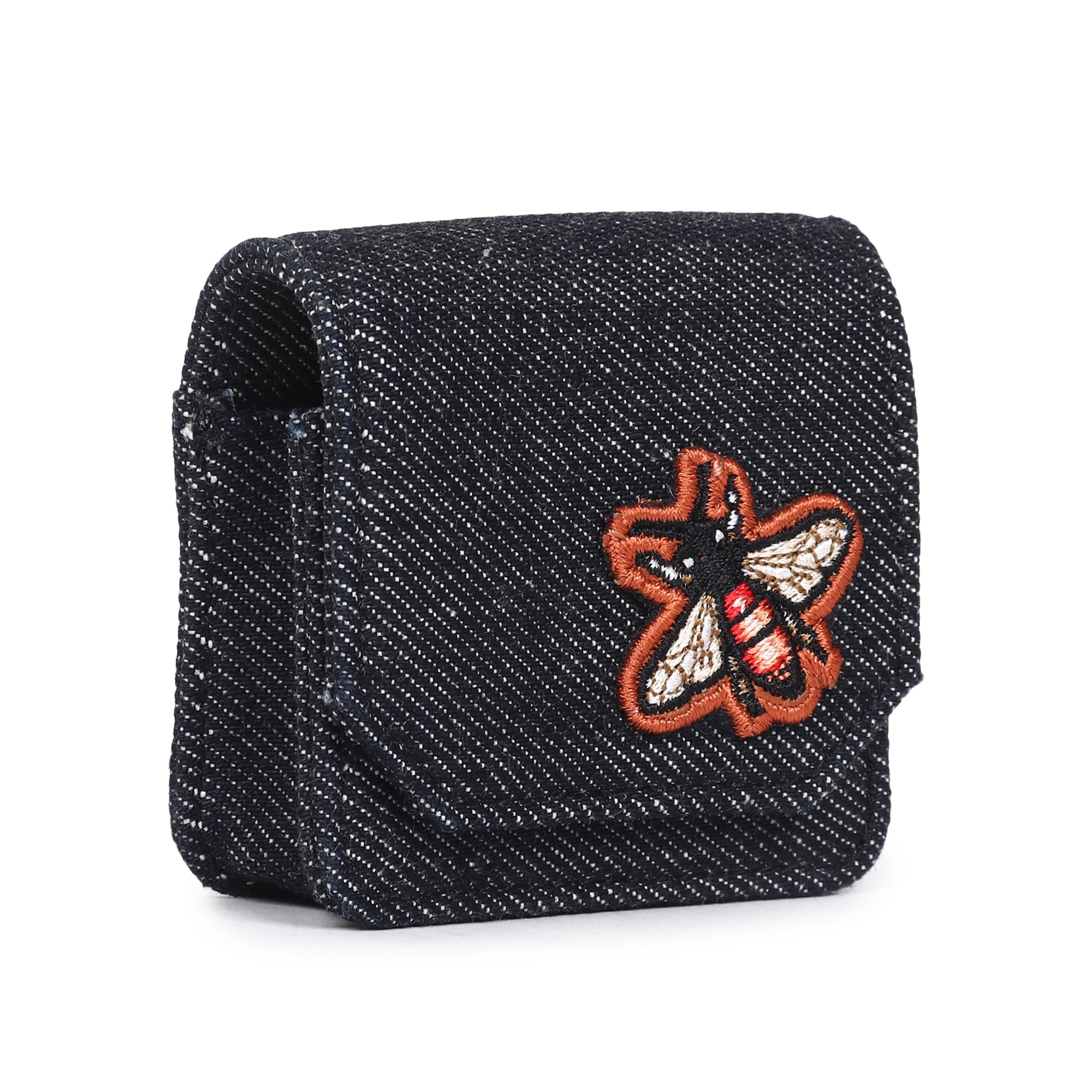 Denim Earpod Case with Embroidery