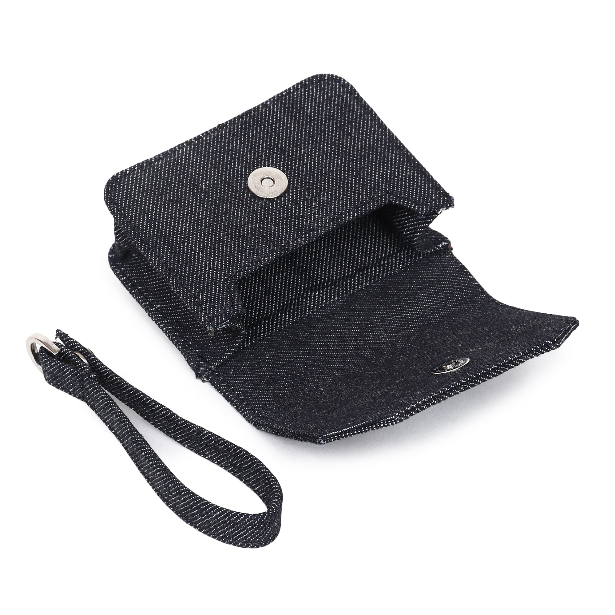 Denim Accessory Case with Dolphin Embroidery