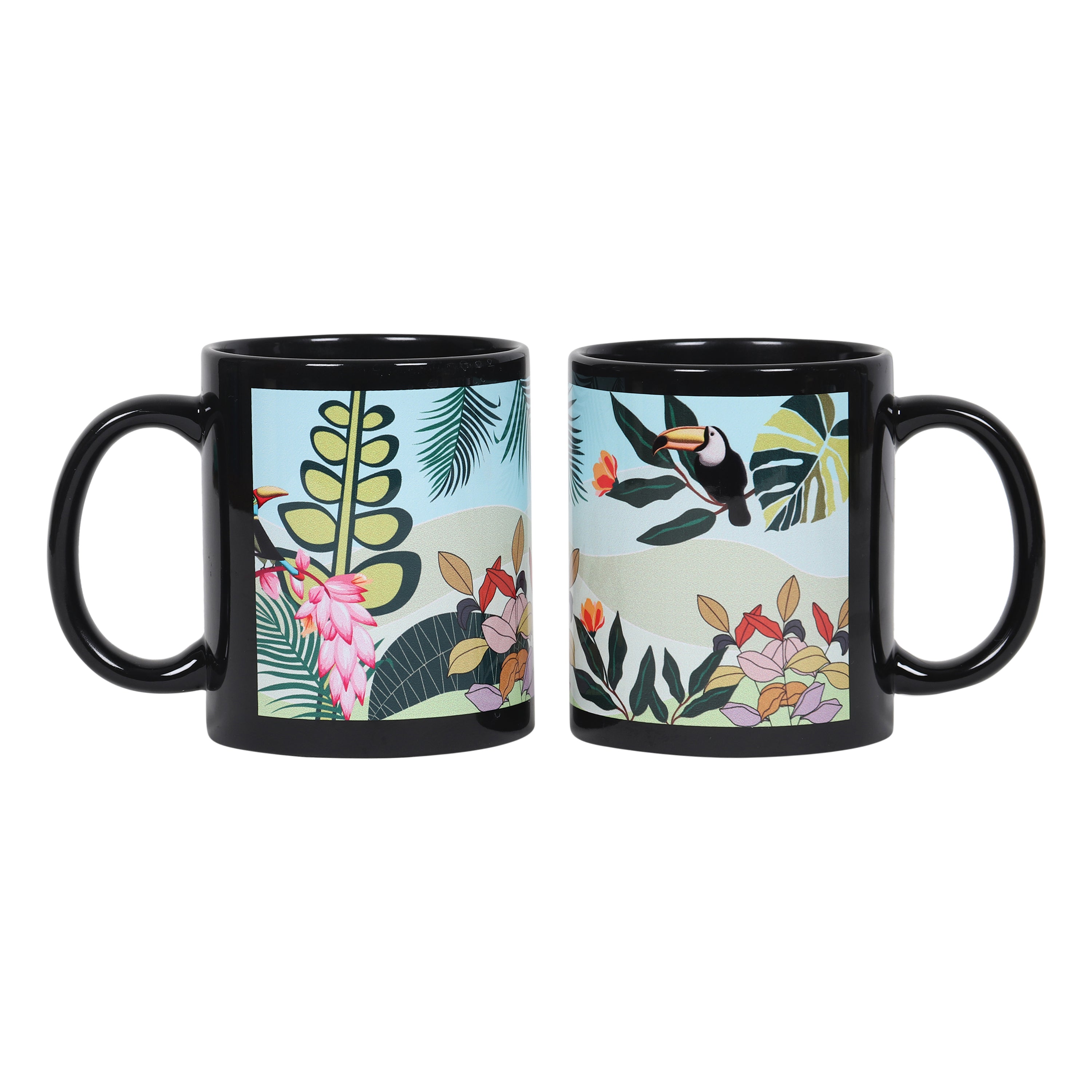 Black Mugs - Tropical Paradise